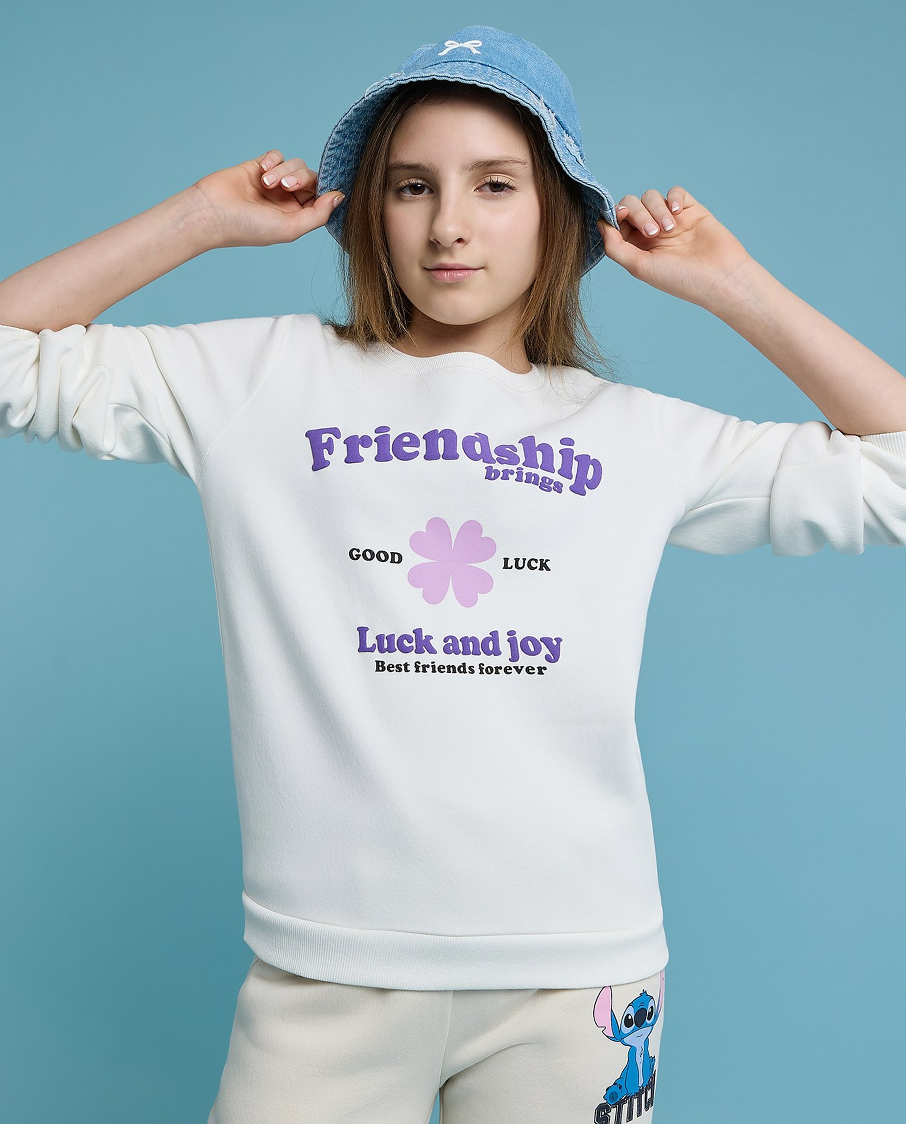 Printed Sweatshirt with Crew Neck and Long Sleeves