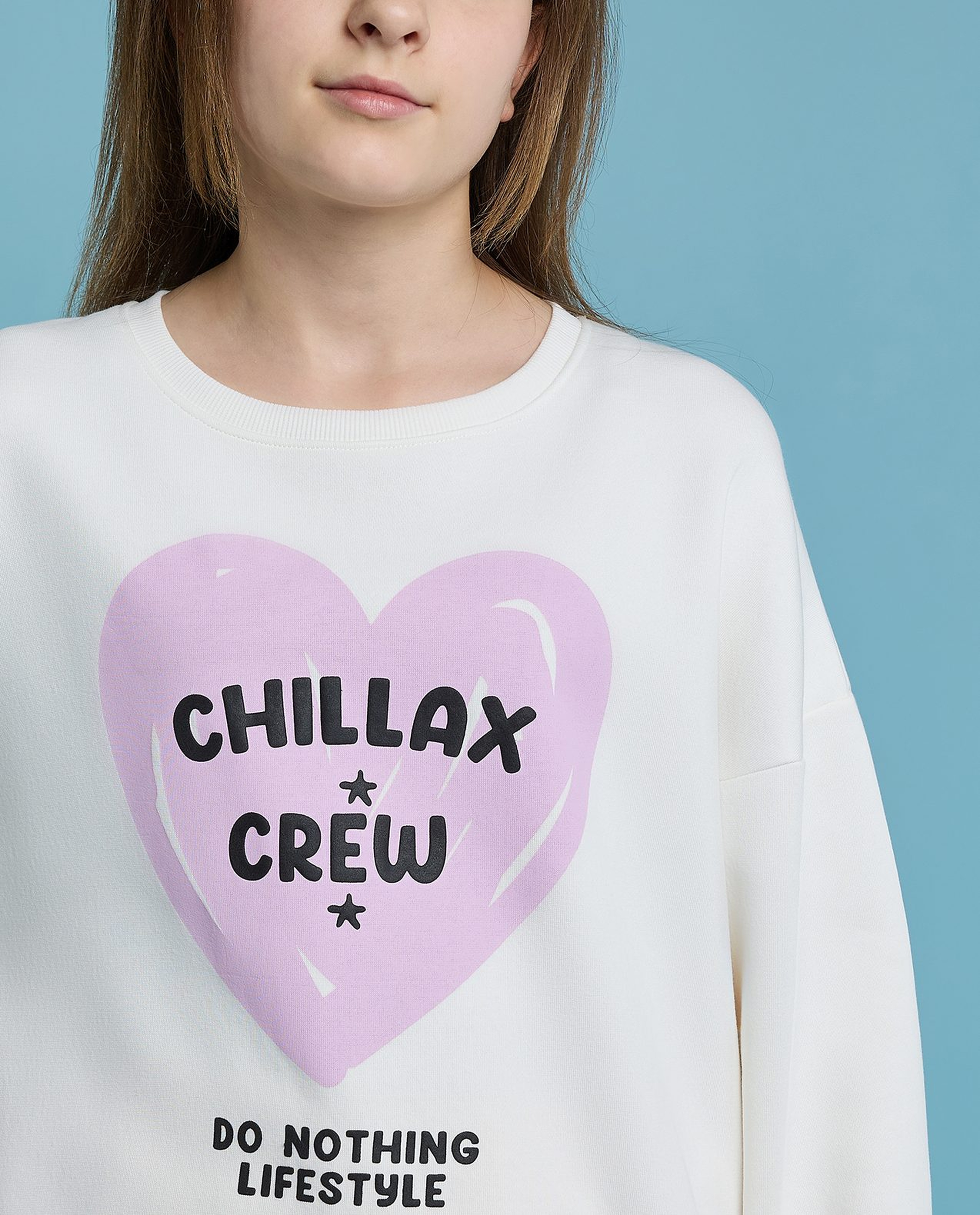 Printed Sweatshirt with Crew Neck and Long Sleeves