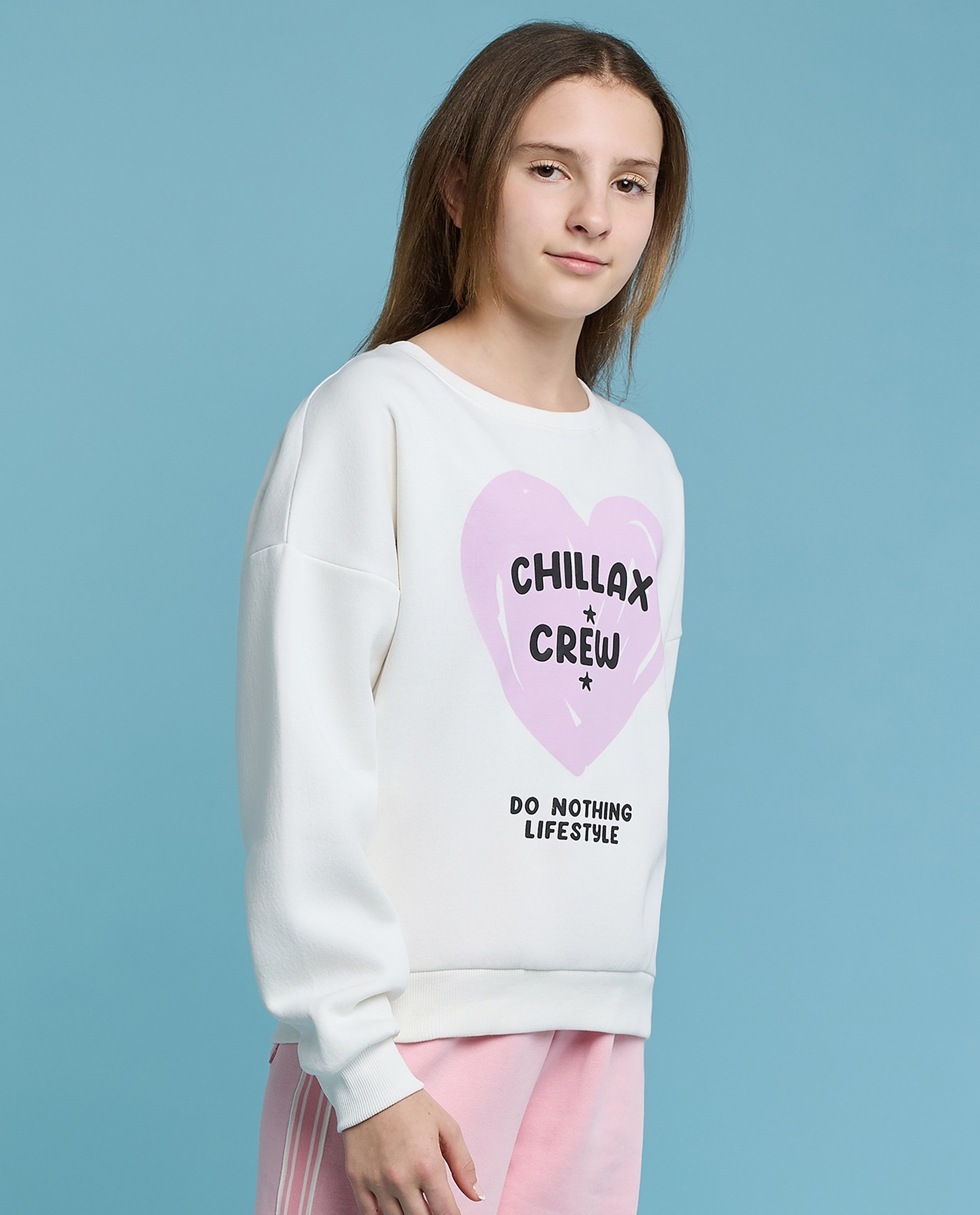 Printed Sweatshirt with Crew Neck and Long Sleeves