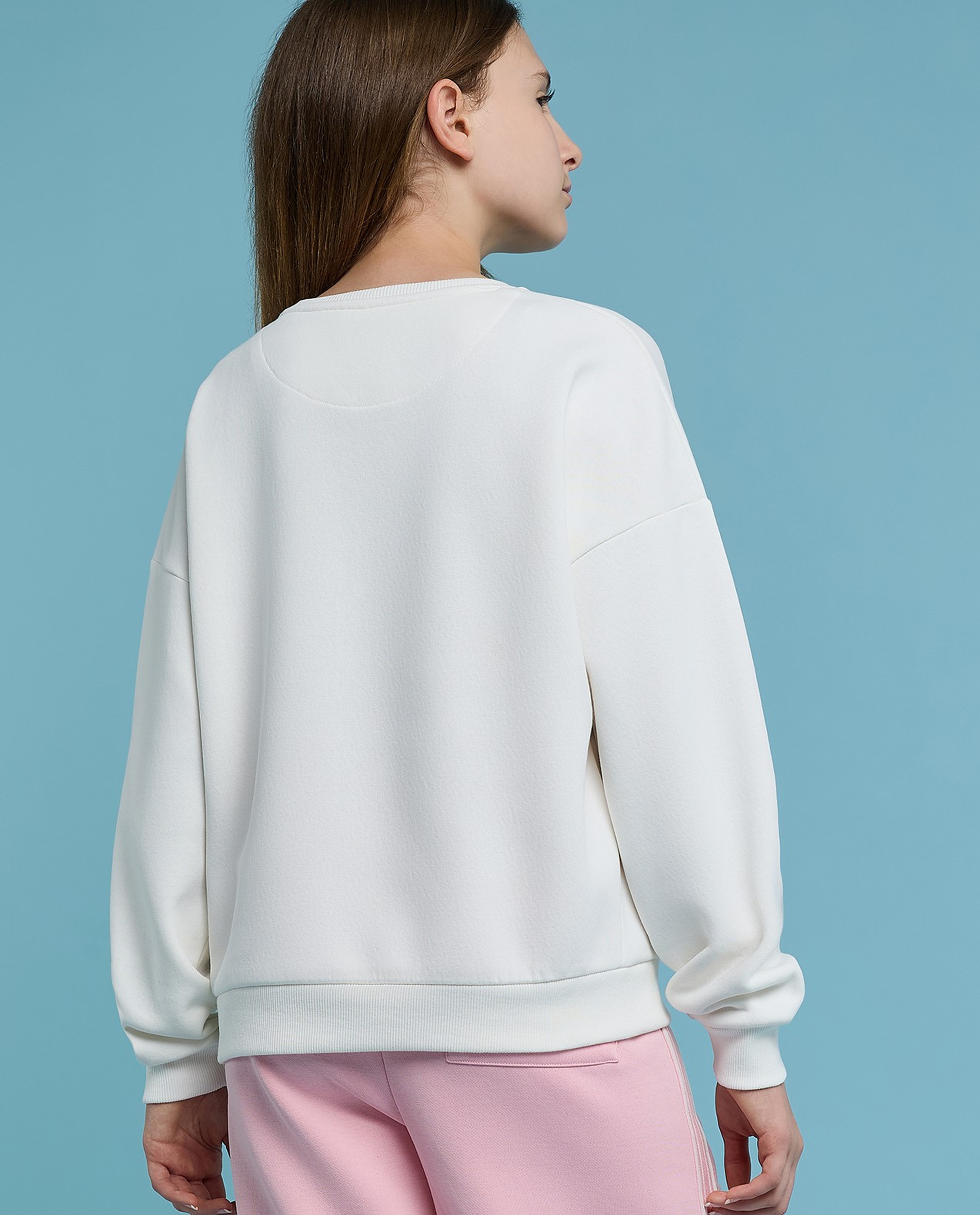 Printed Sweatshirt with Crew Neck and Long Sleeves