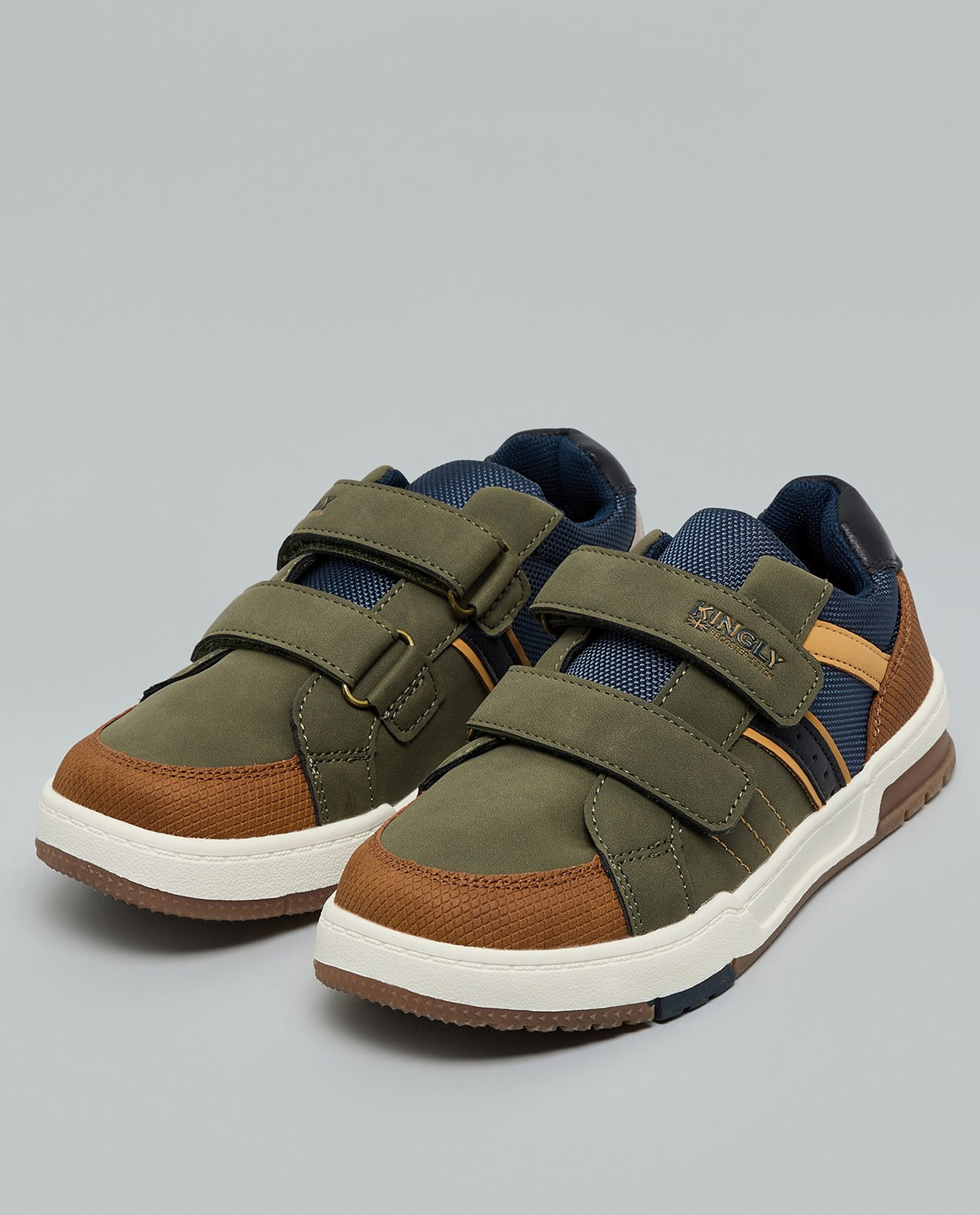 Color Block Velcro Closure Sneakers