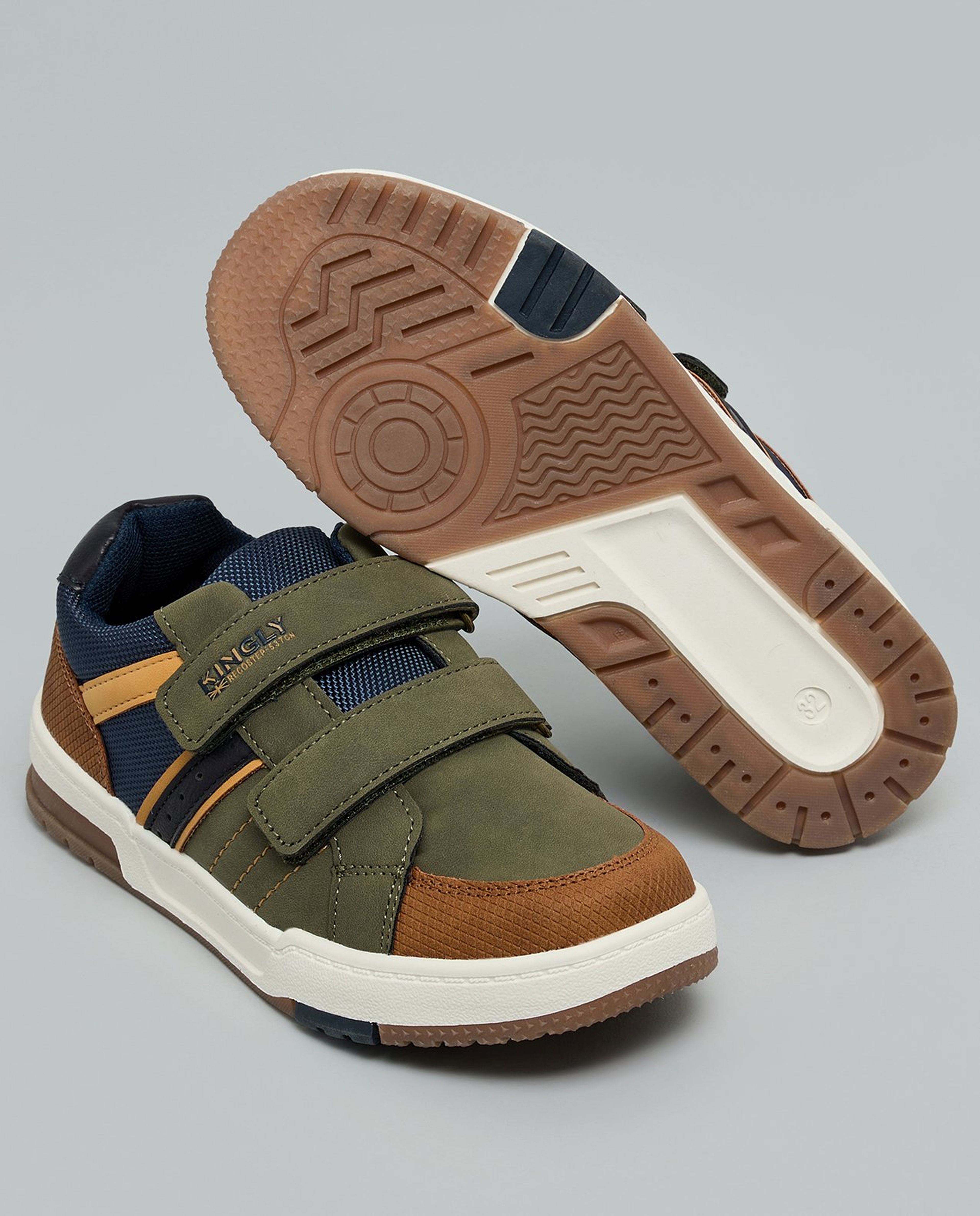 Color Block Velcro Closure Sneakers