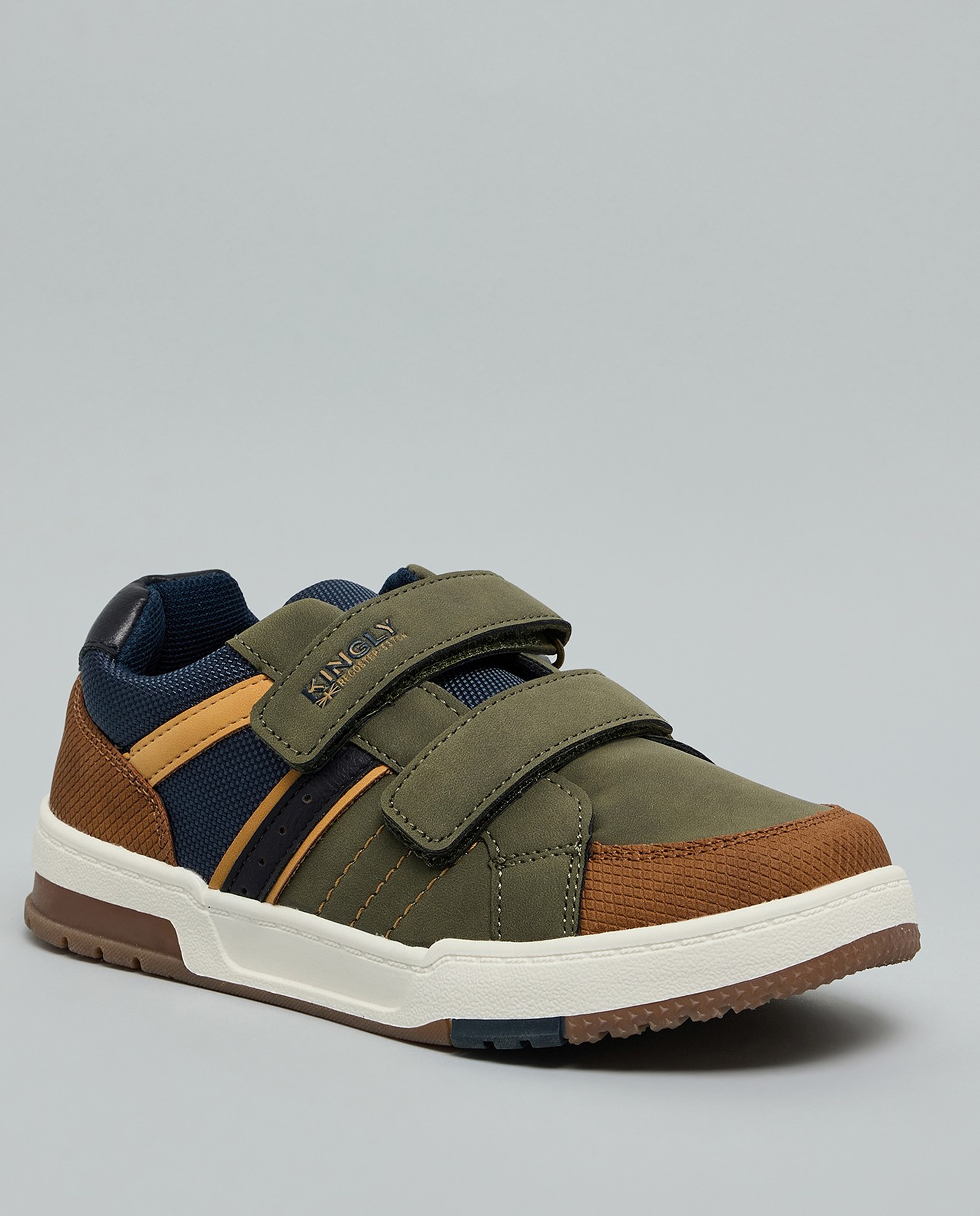Color Block Velcro Closure Sneakers