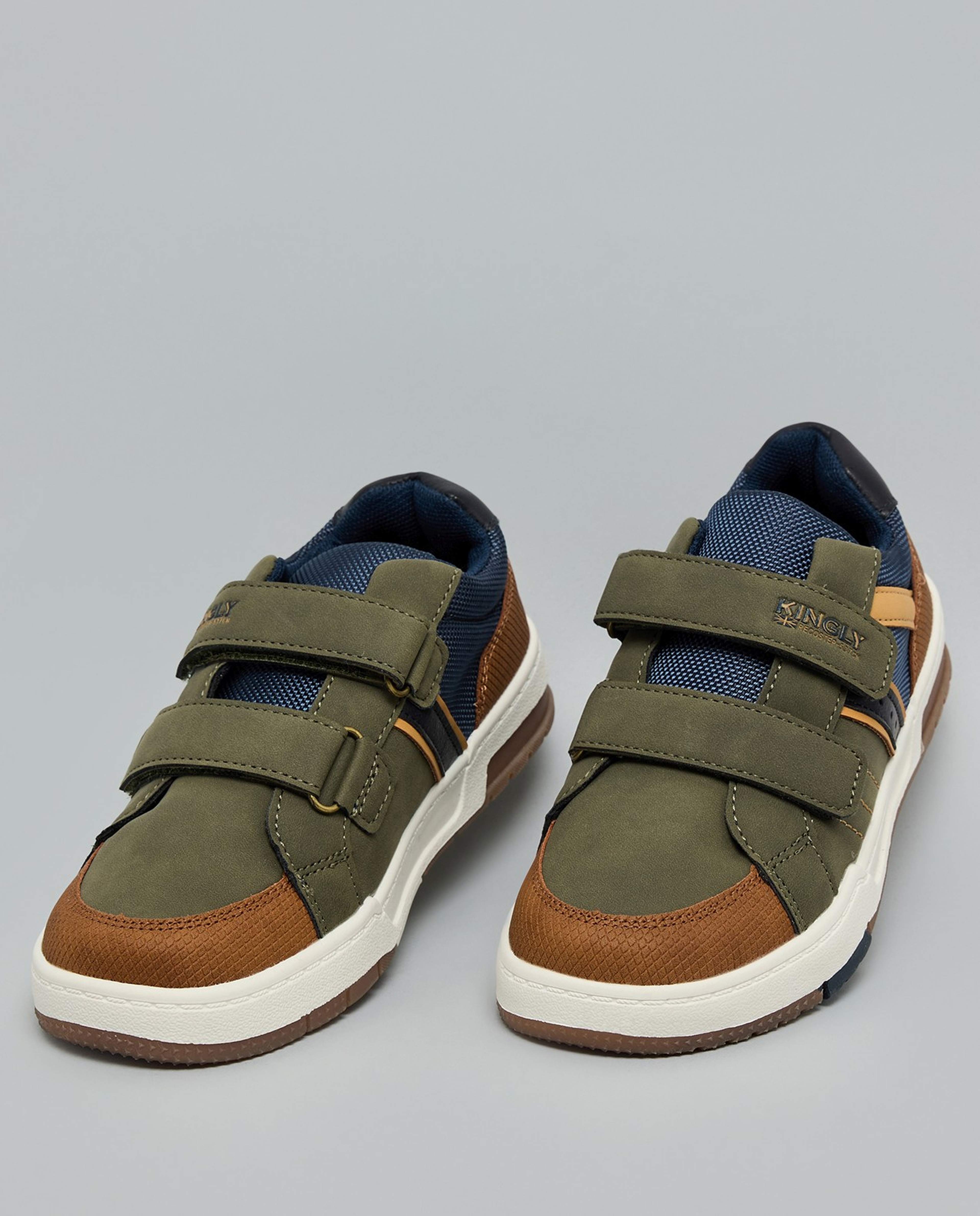 Color Block Velcro Closure Sneakers
