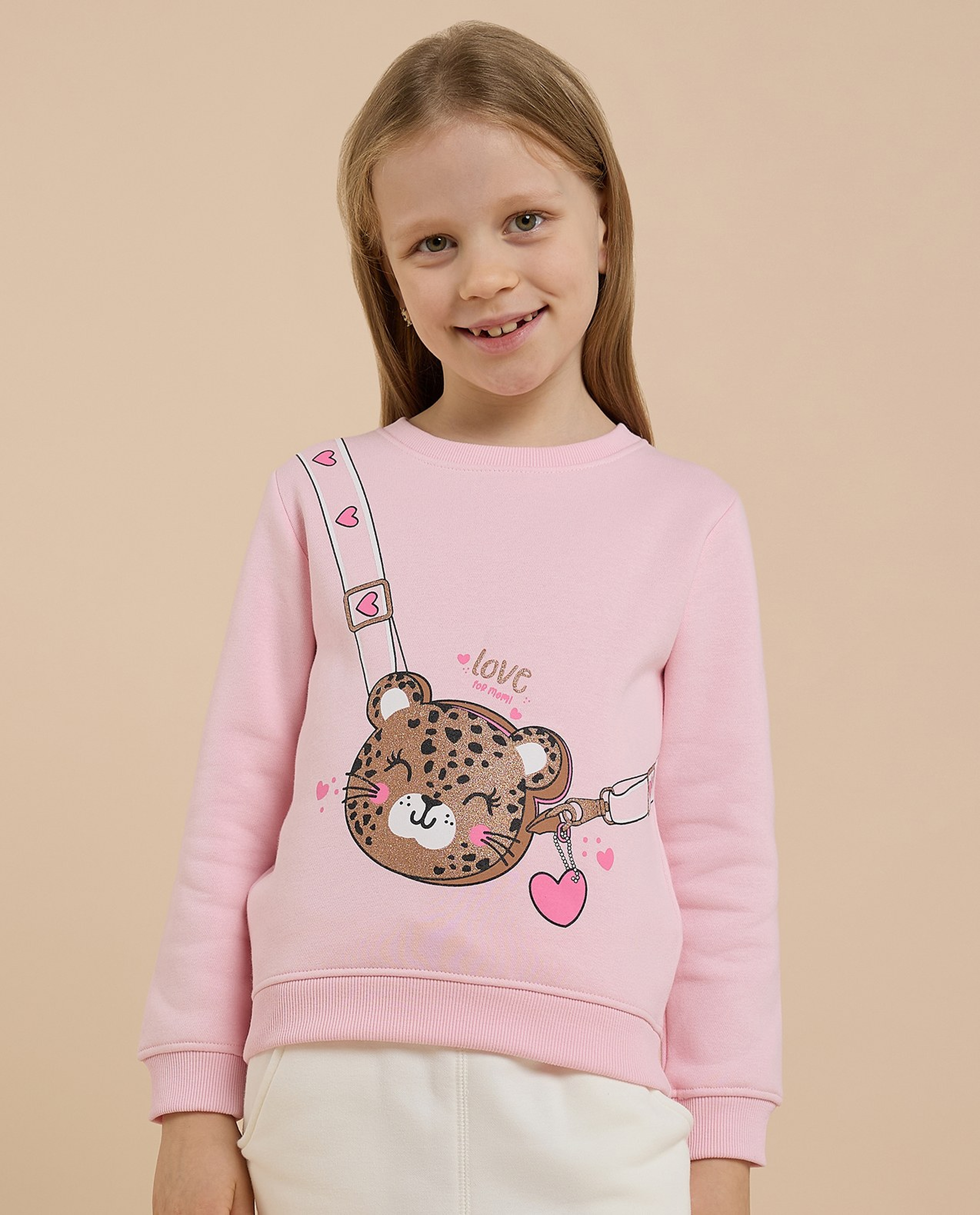 Printed Sweatshirt with Crew Neck and Long Sleeves