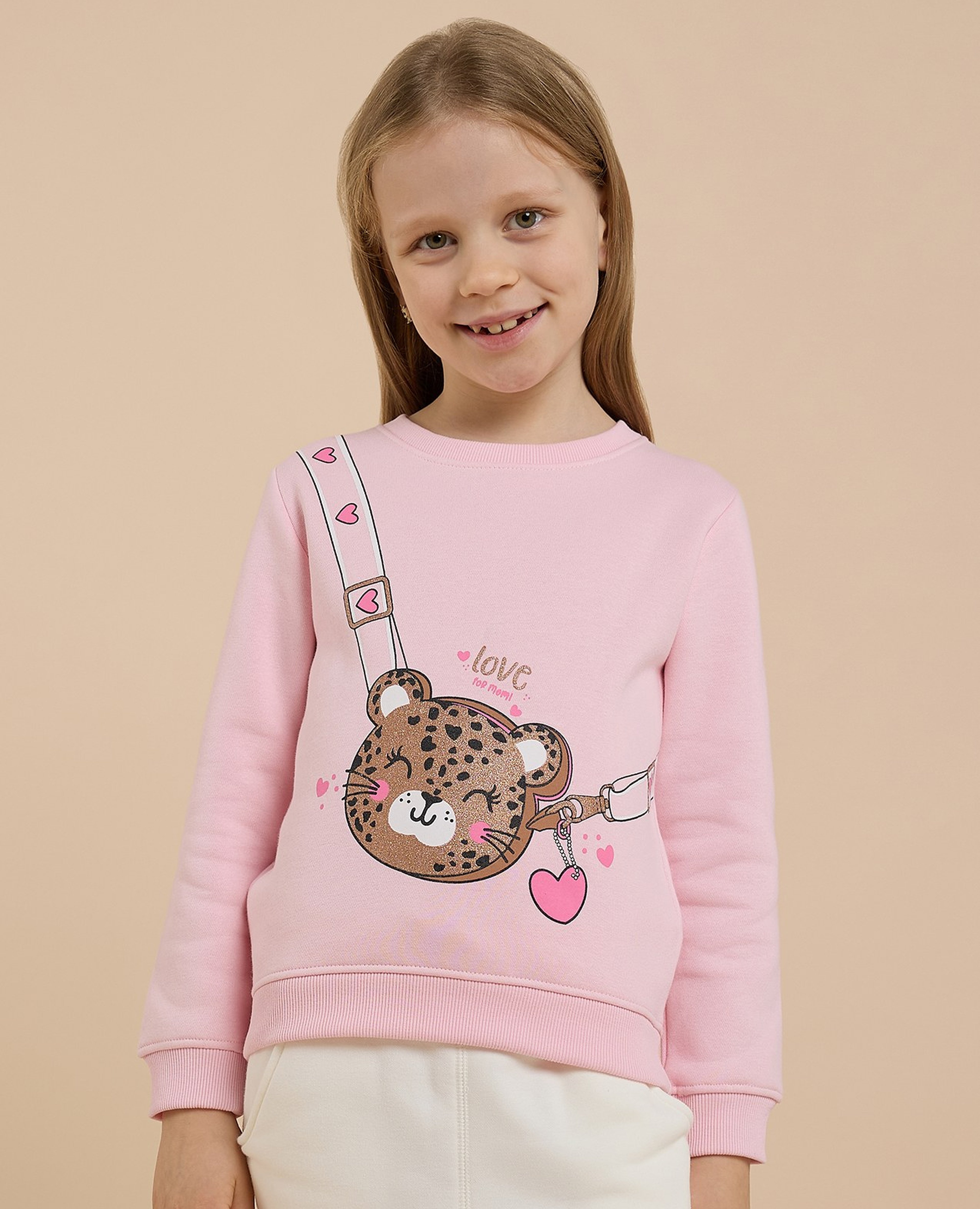 Printed Sweatshirt with Crew Neck and Long Sleeves