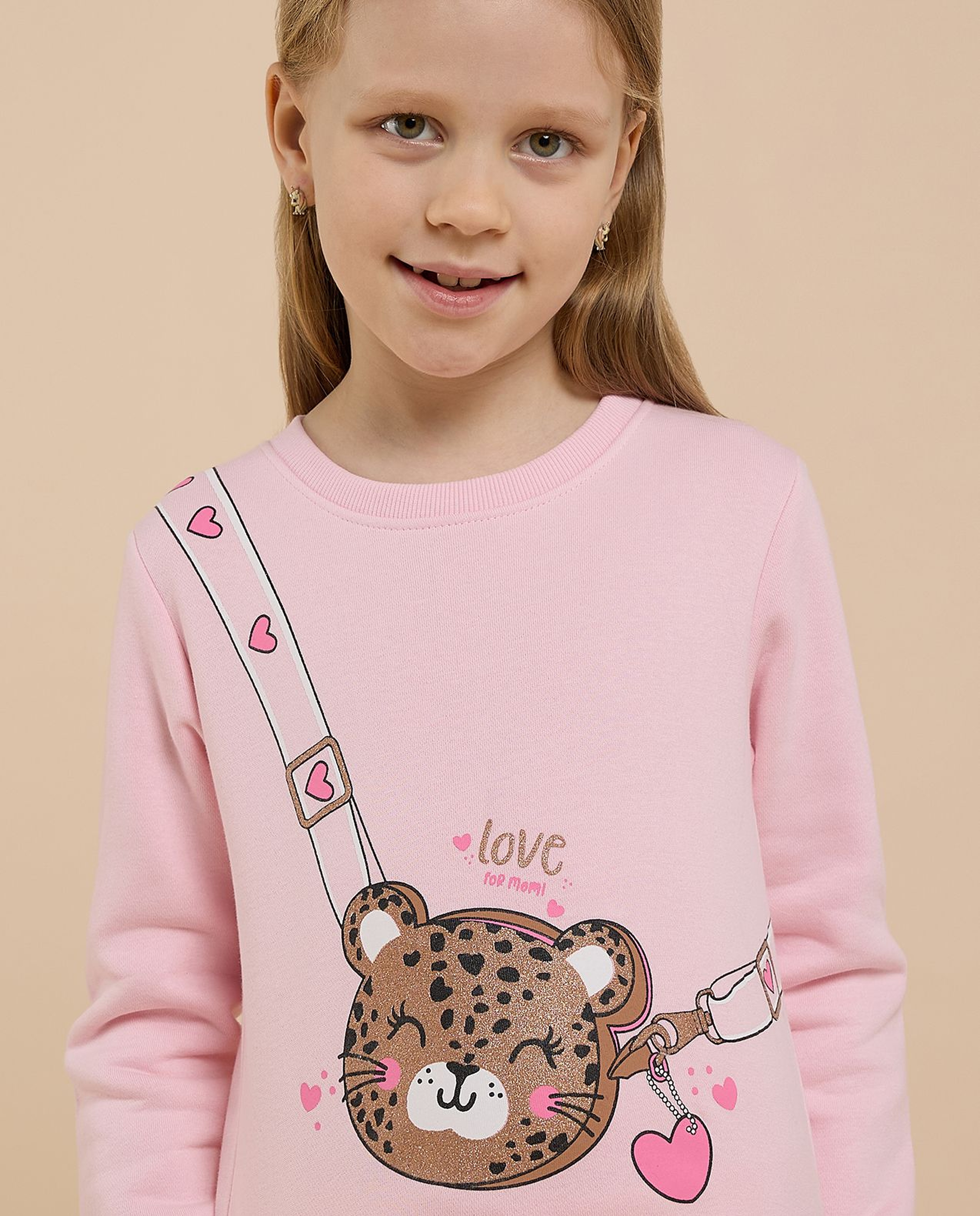 Printed Sweatshirt with Crew Neck and Long Sleeves