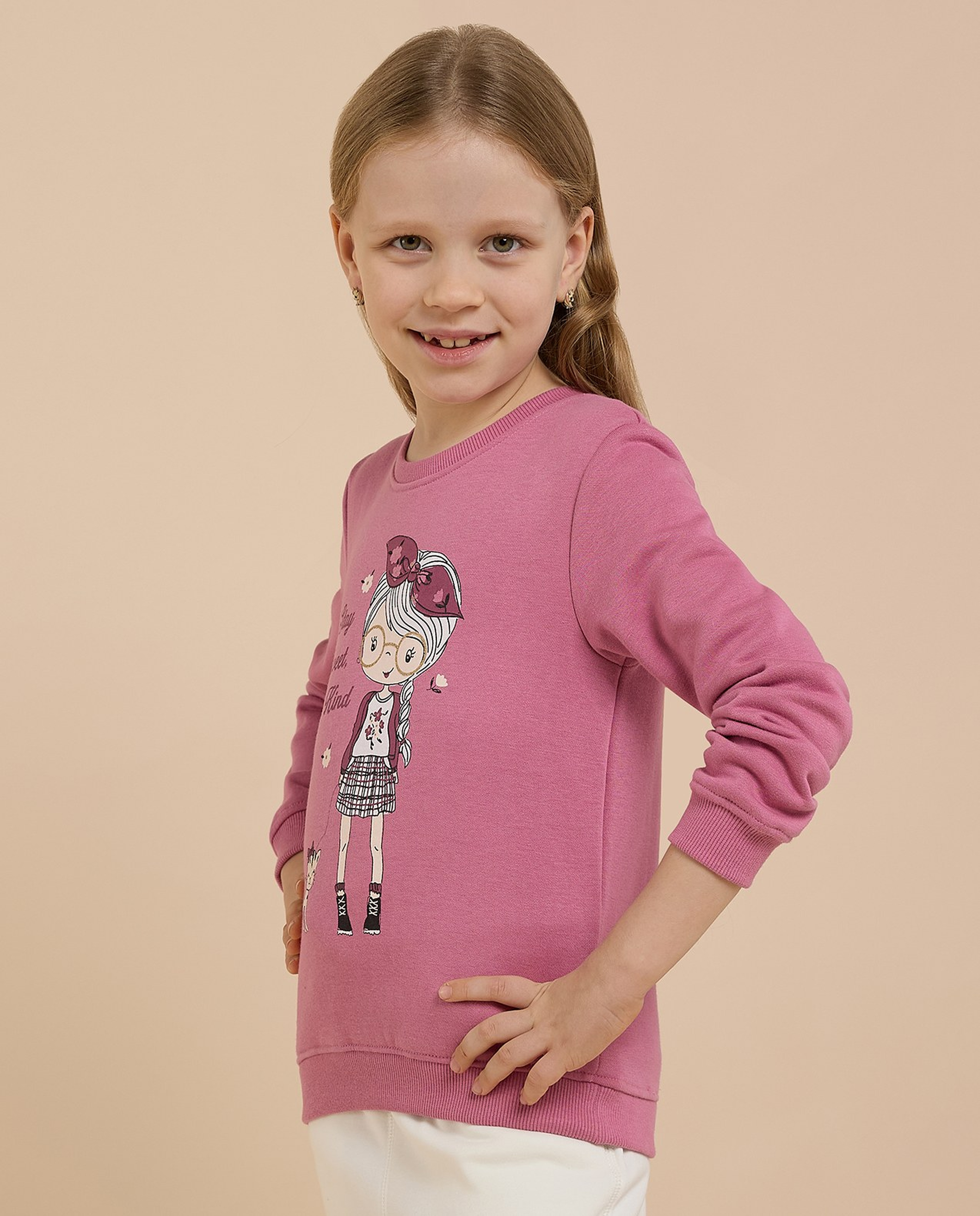 Printed Sweatshirt with Crew Neck and Long Sleeves