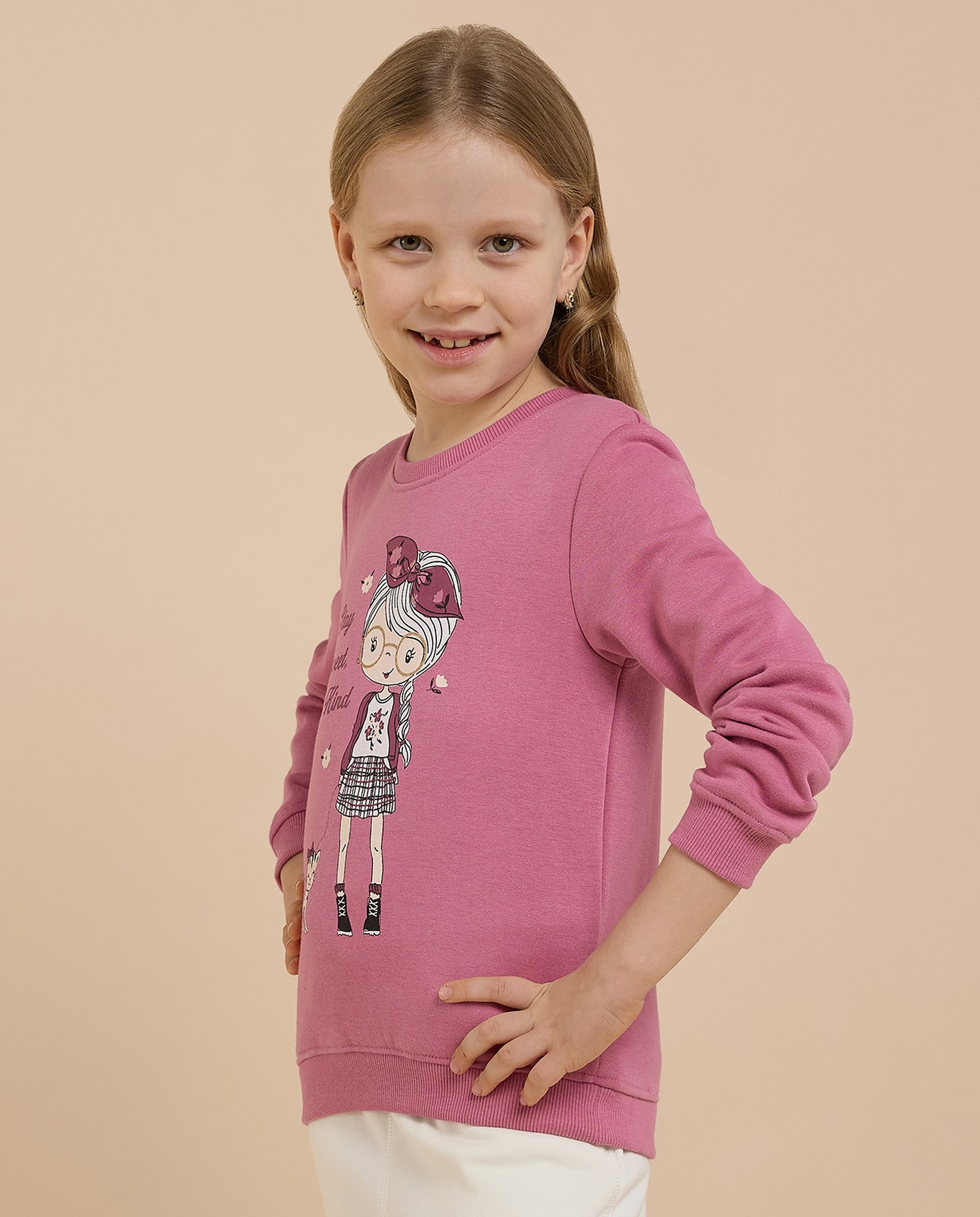 Printed Sweatshirt with Crew Neck and Long Sleeves