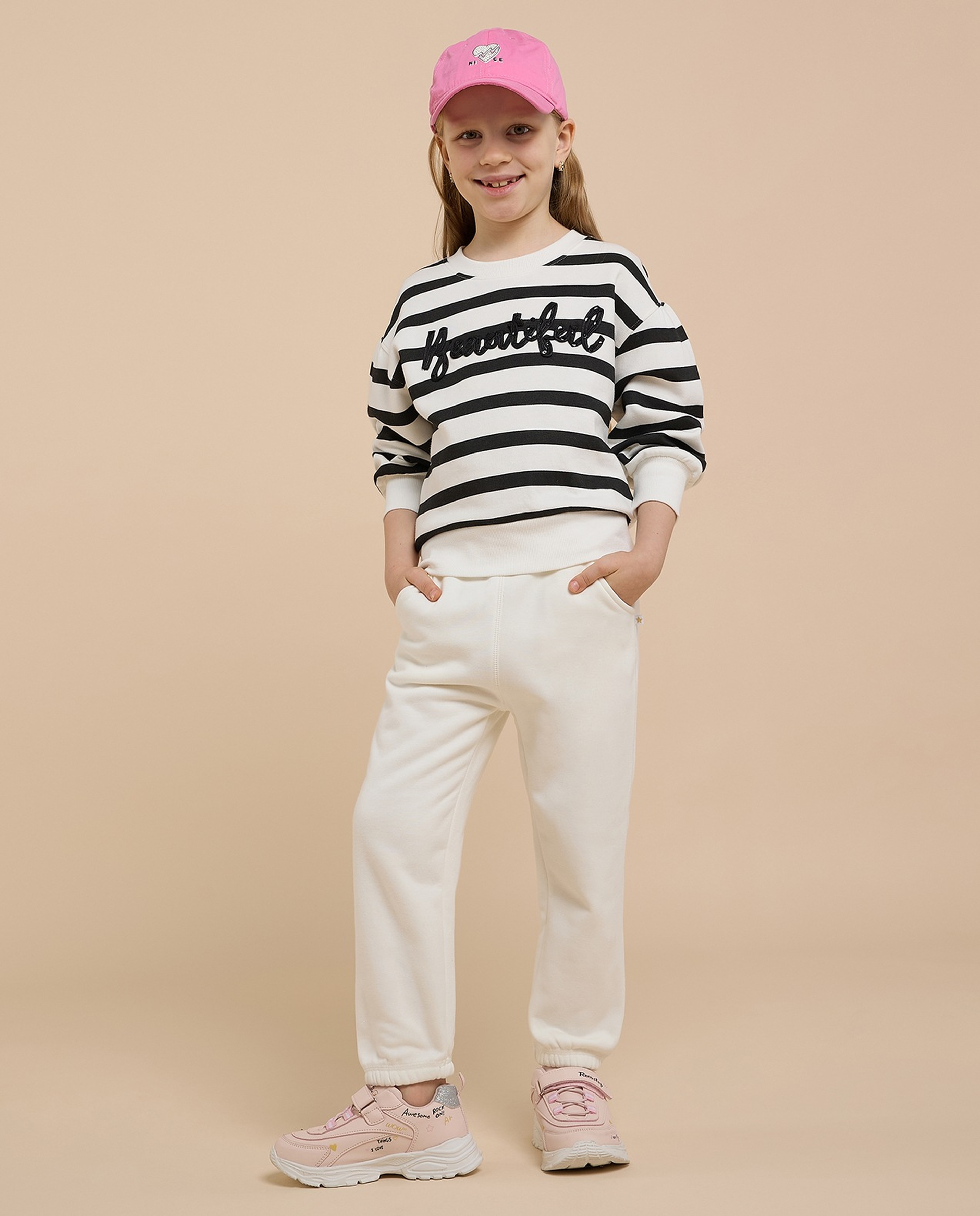 Striped Sweatshirt with Crew Neck and Long Sleeves
