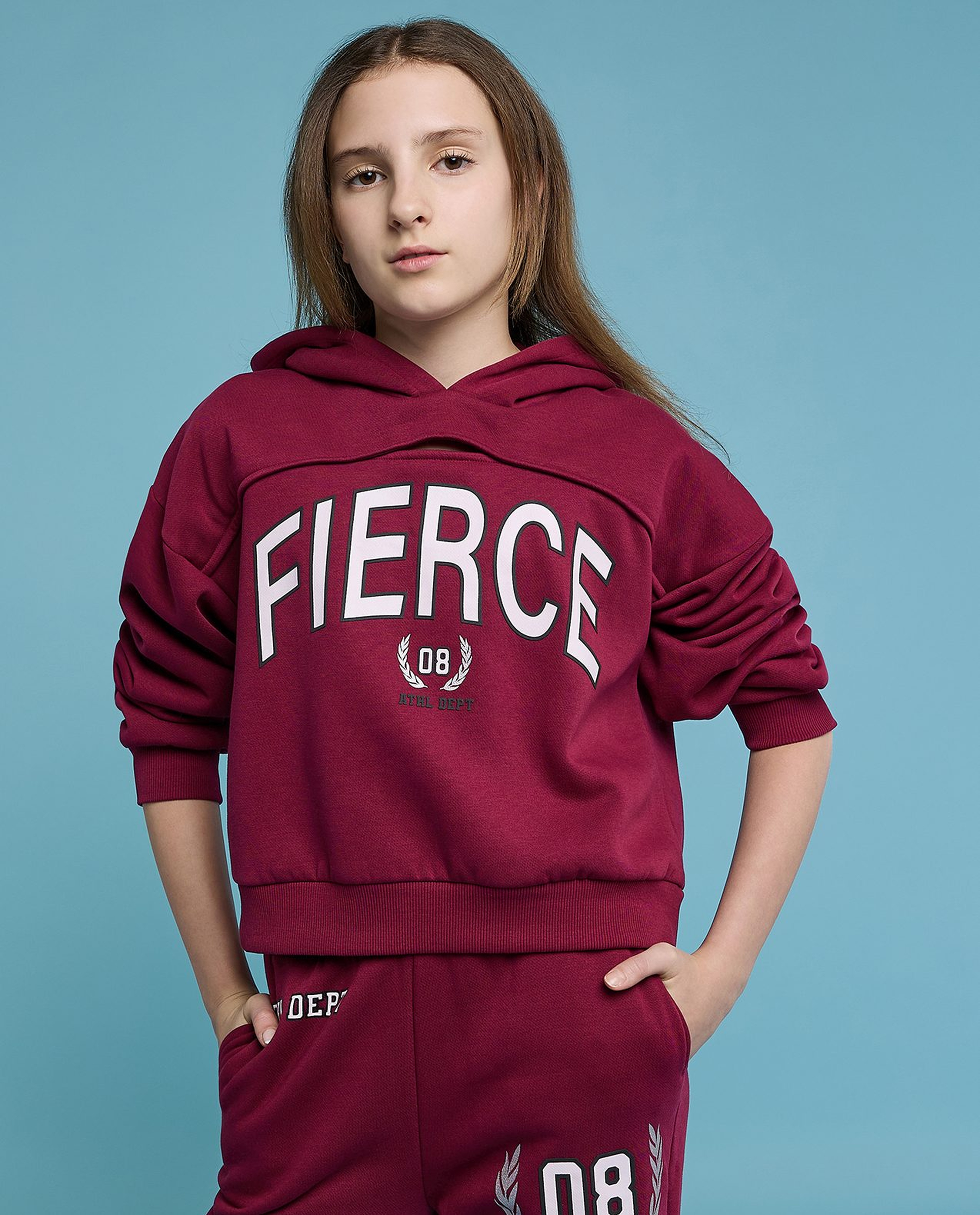 Printed Hooded Sweatsuit Set