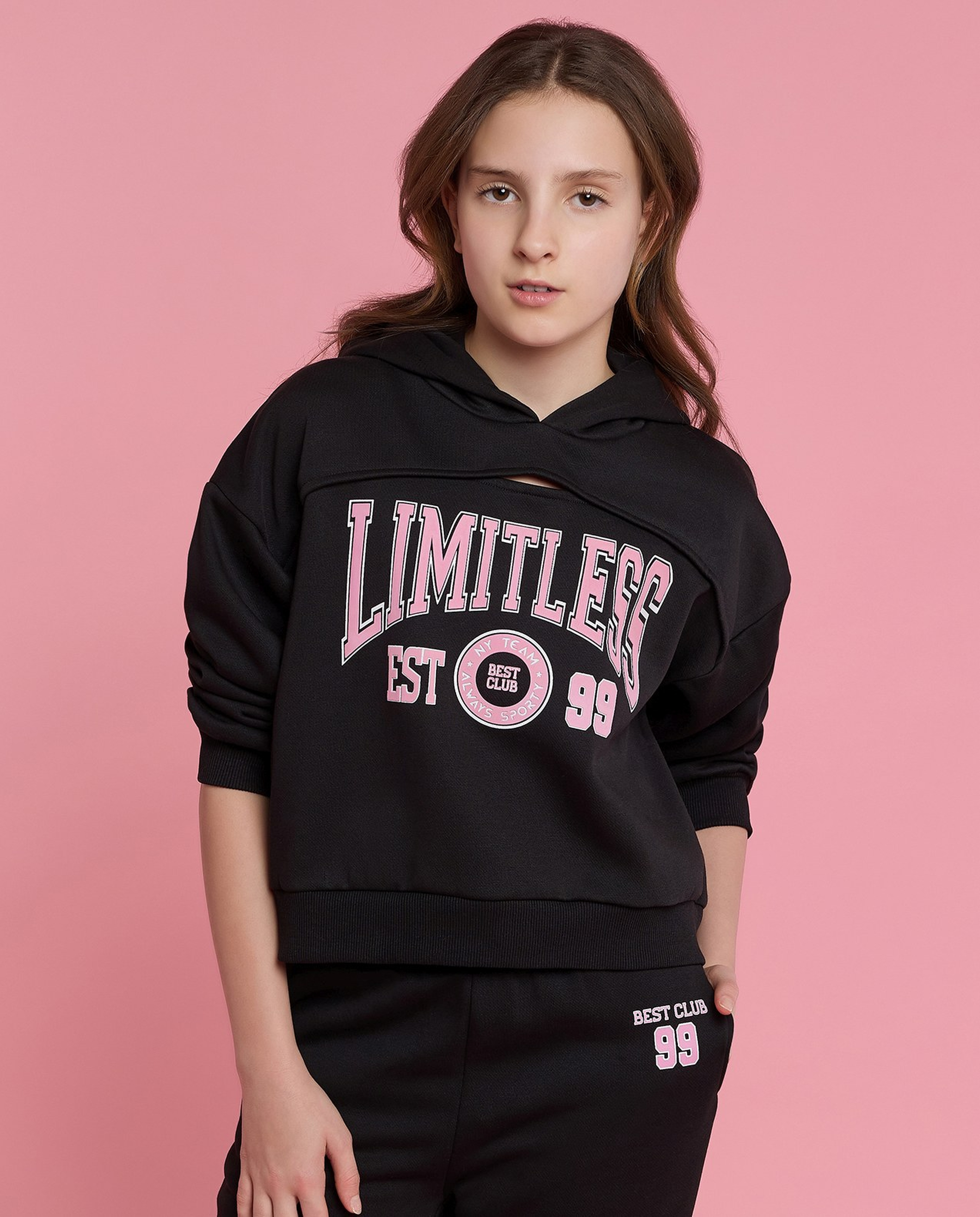 Printed Hooded Sweatsuit Set