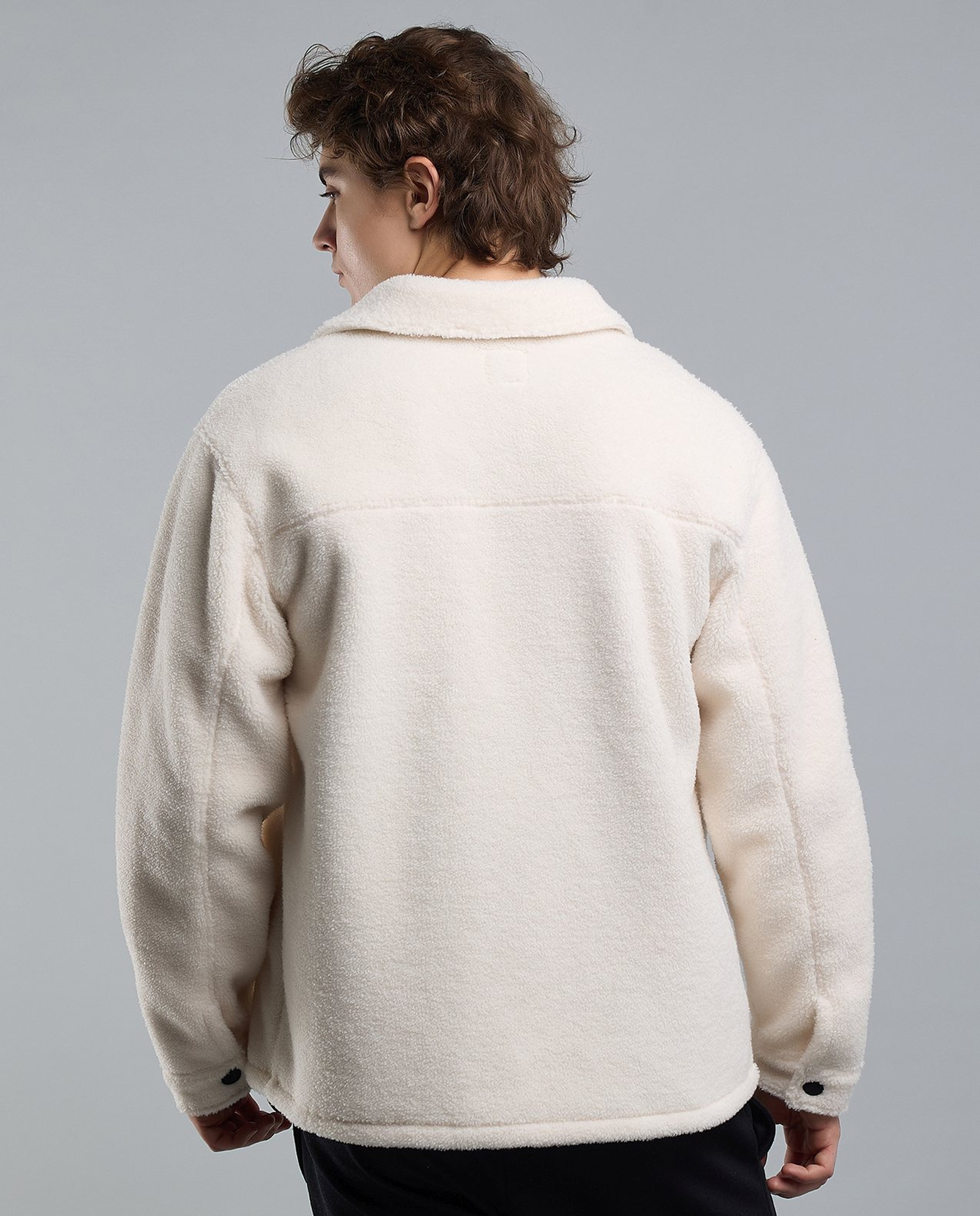 Sherpa Jacket with Button Closure