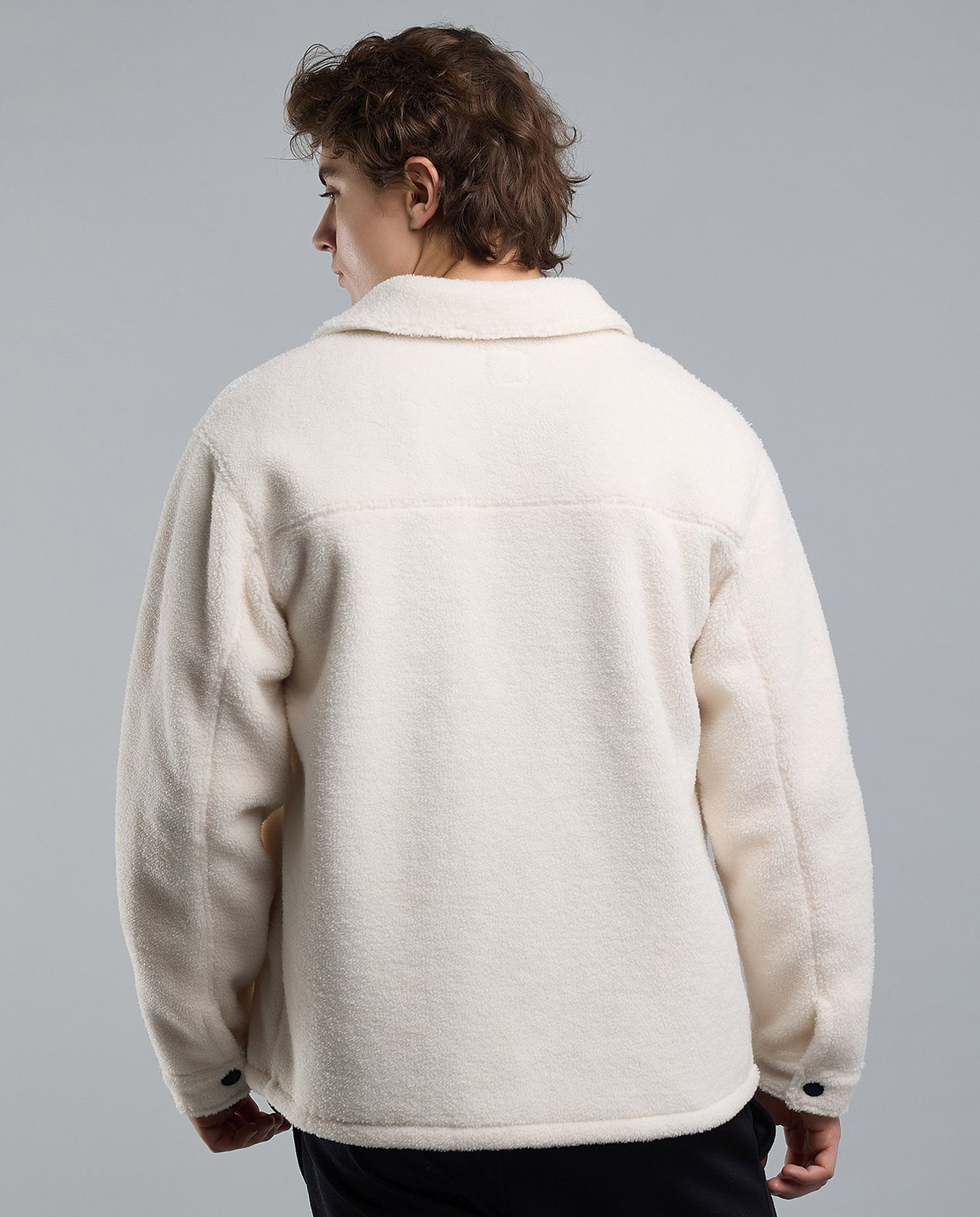 Sherpa Jacket with Button Closure