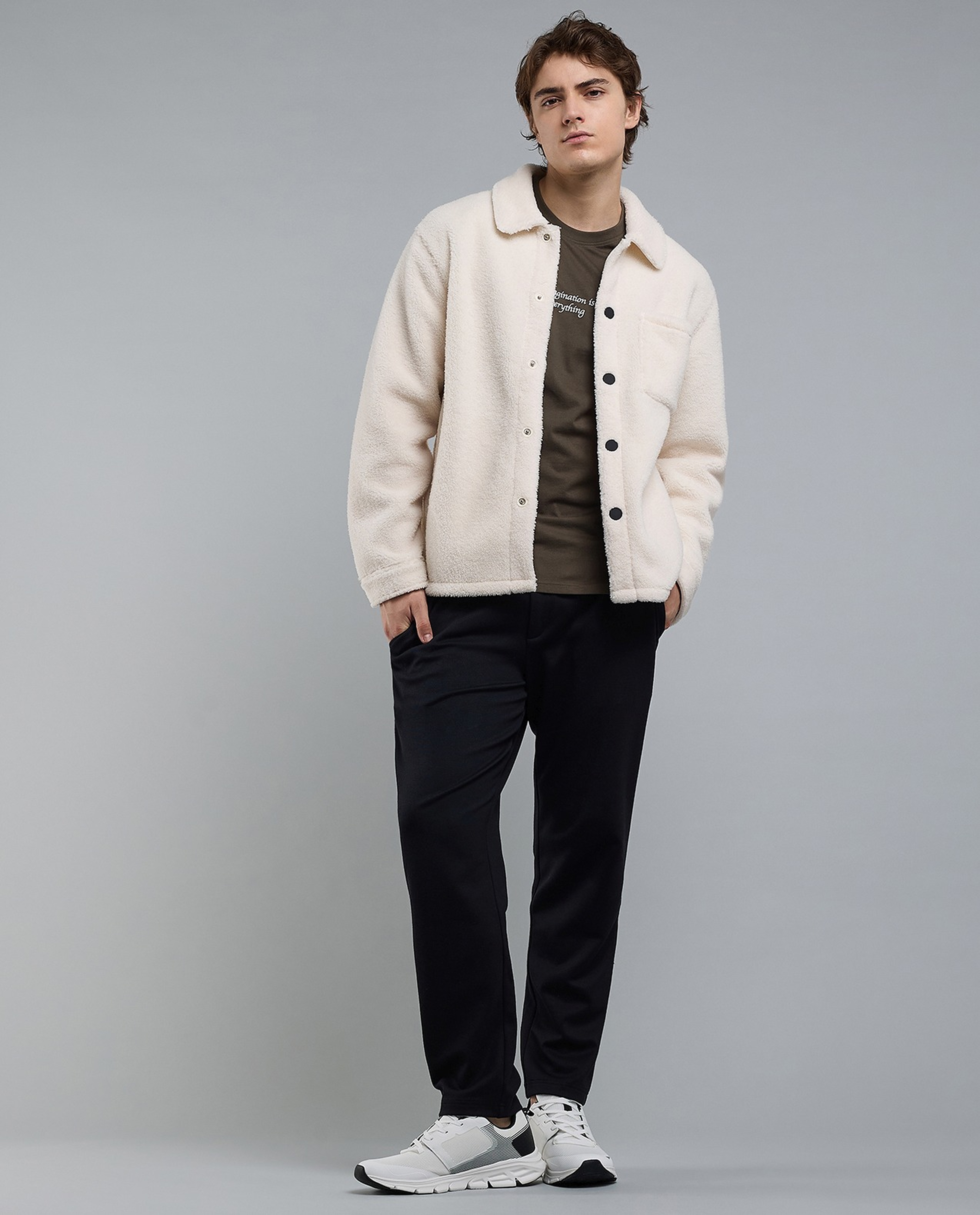 Sherpa Jacket with Button Closure