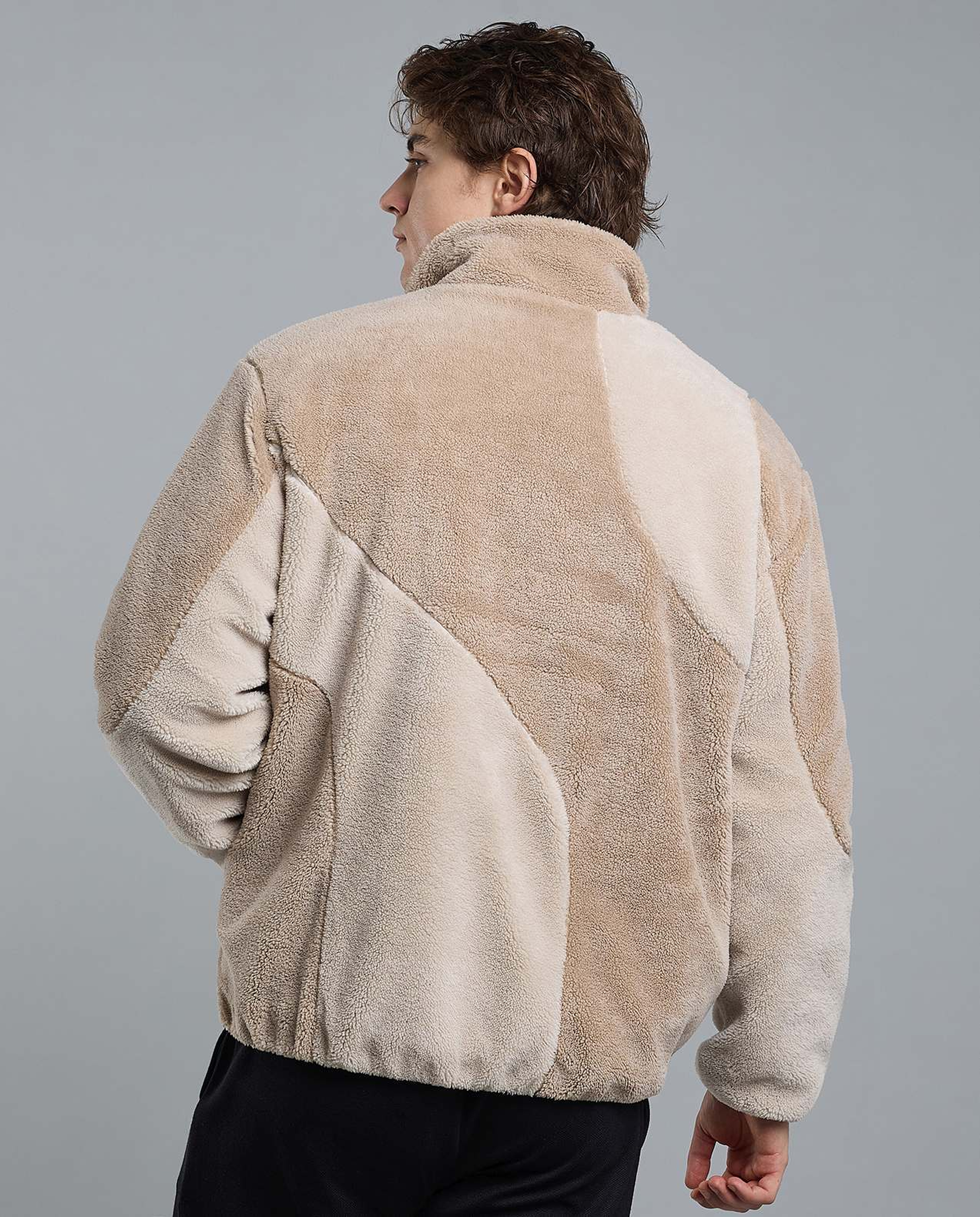 Sherpa Jacket with Button Closure