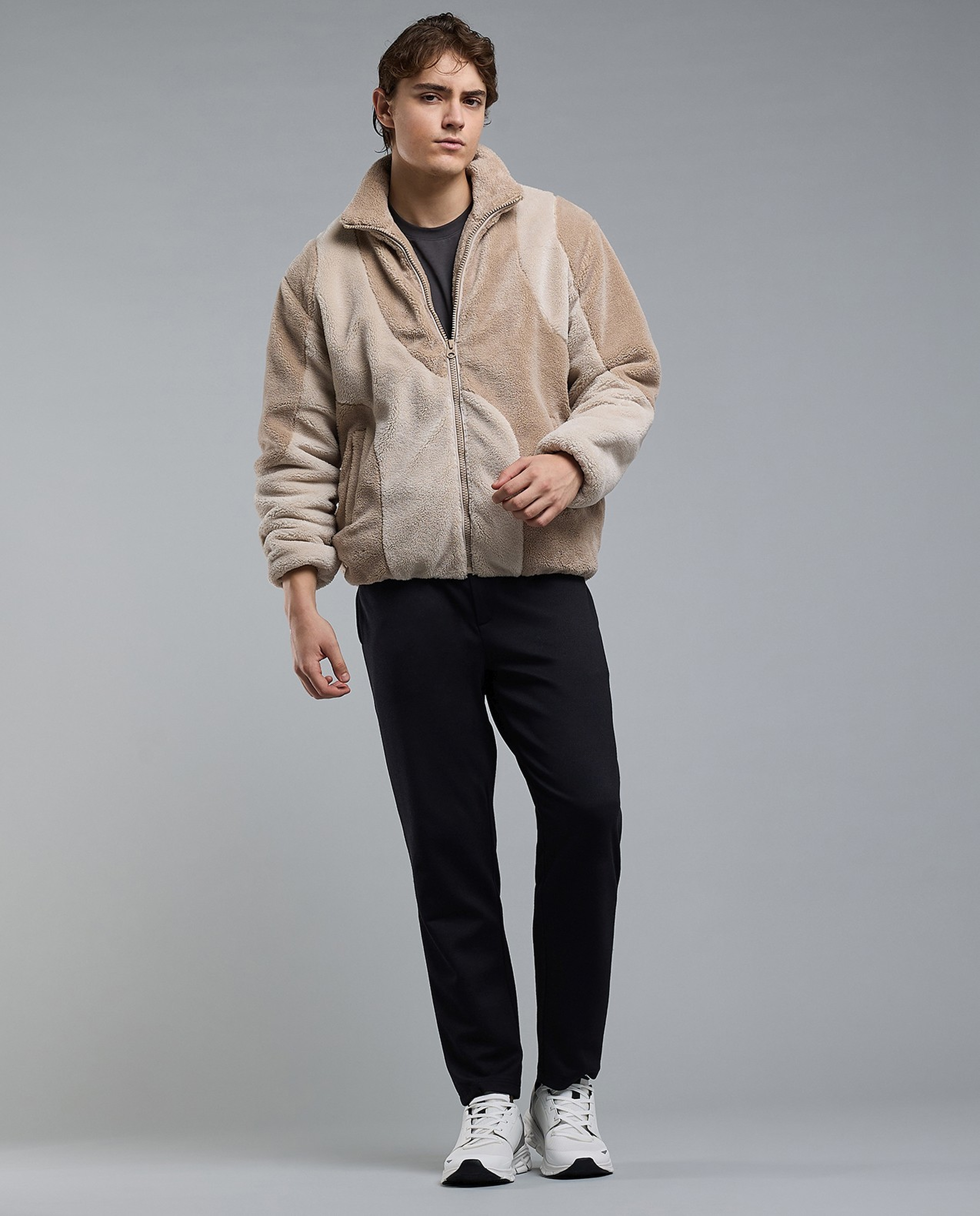 Sherpa Jacket with Button Closure