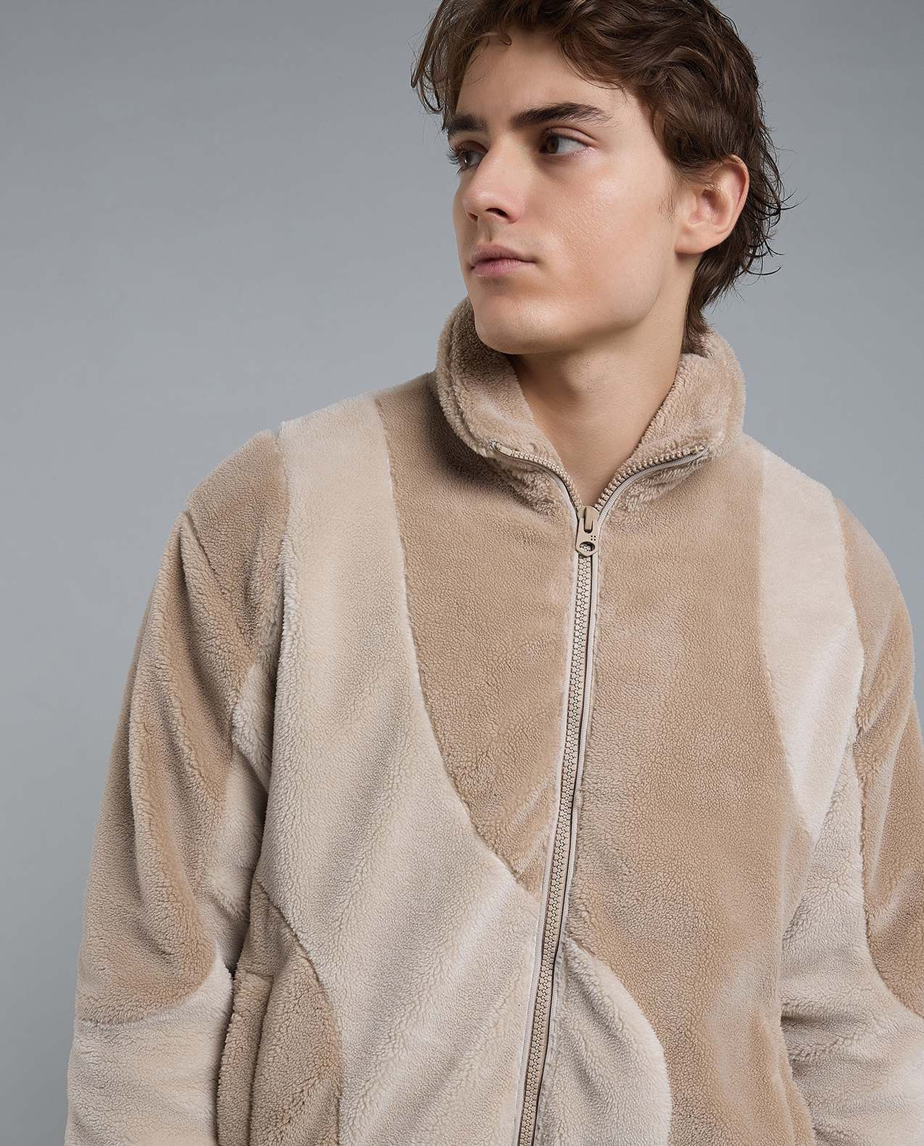 Sherpa Jacket with Button Closure