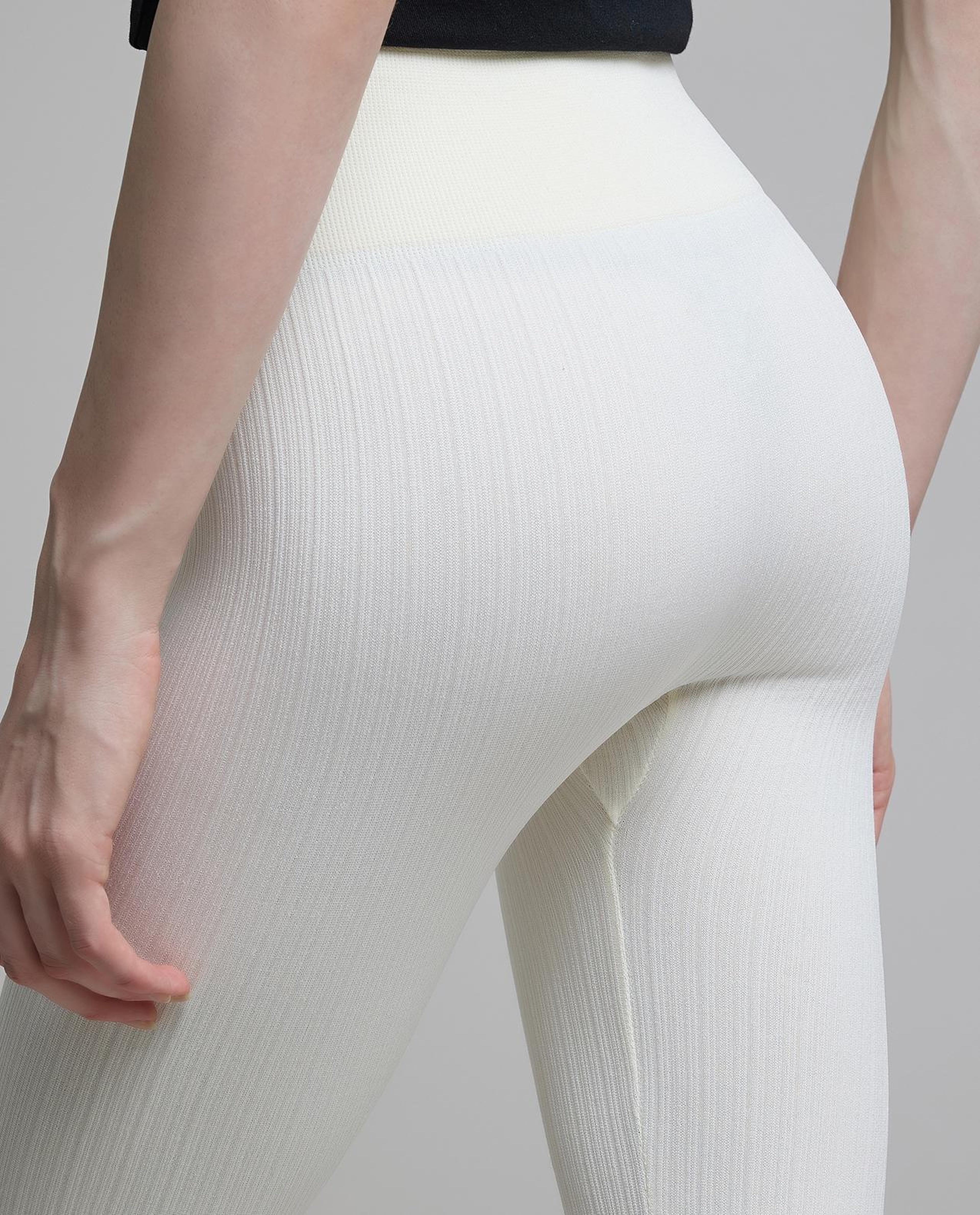Ribbed Leggings with Elastic Waist