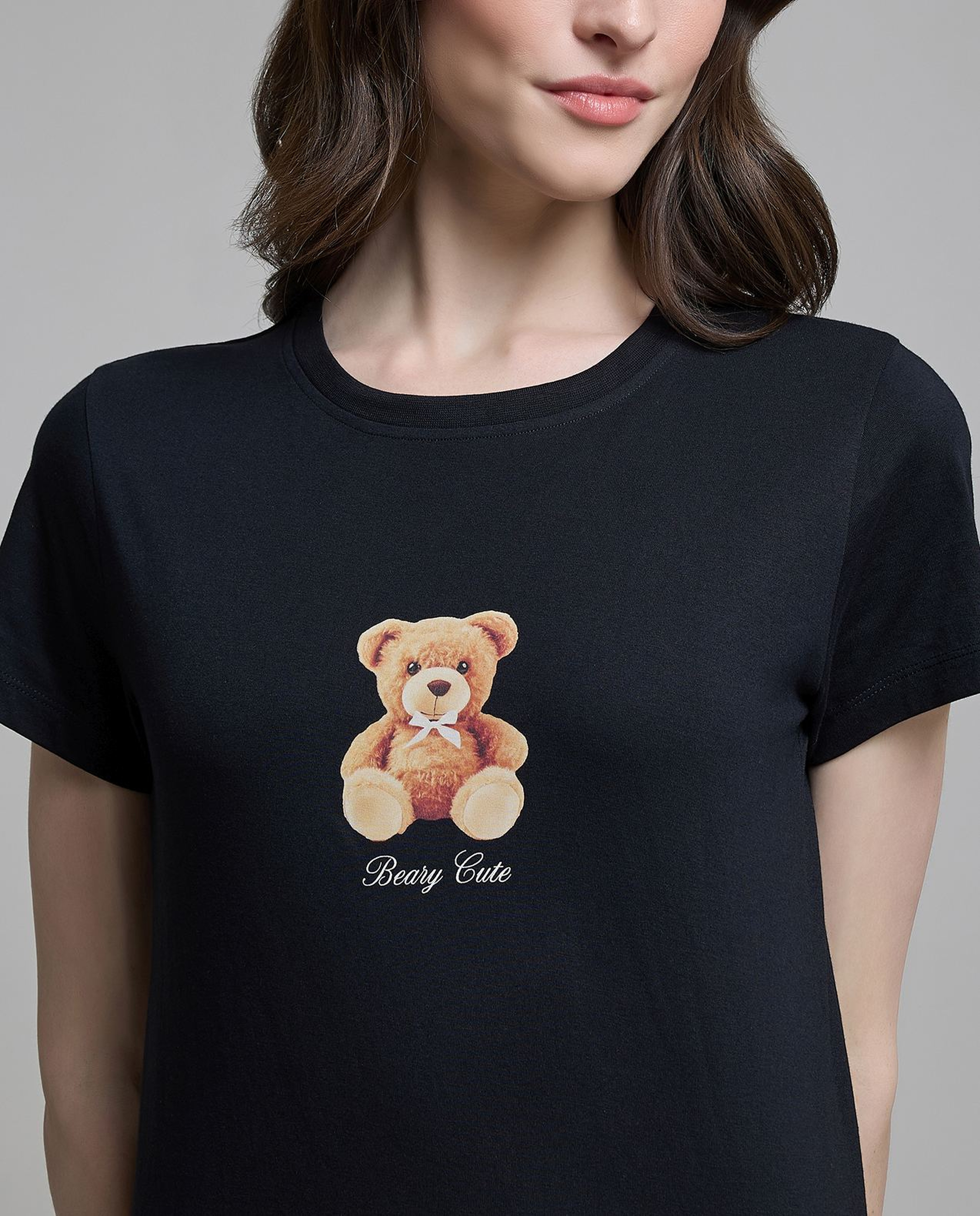 Graphic Print T-Shirt with Crew Neck and Short Sleeves