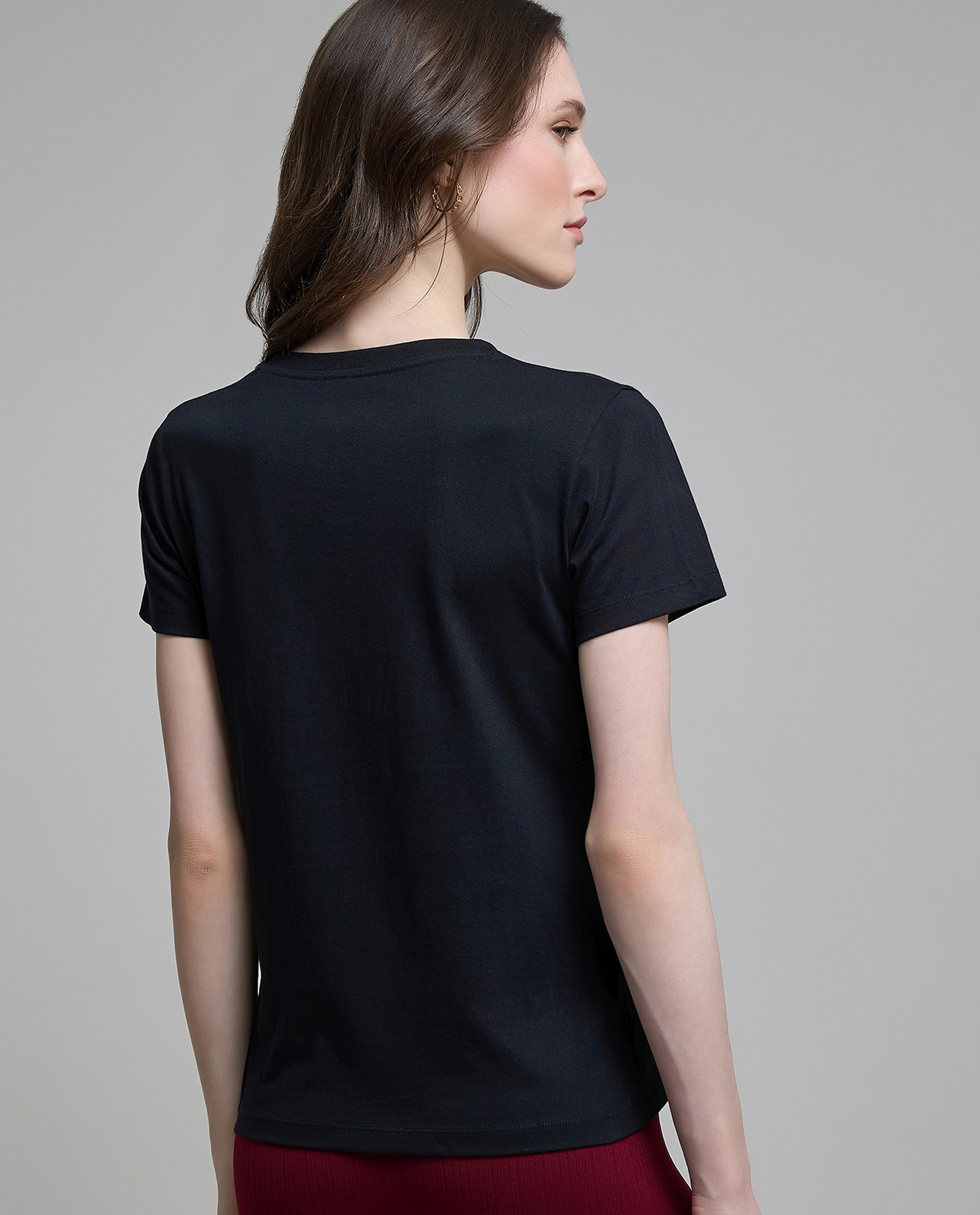 Graphic Print T-Shirt with Crew Neck and Short Sleeves