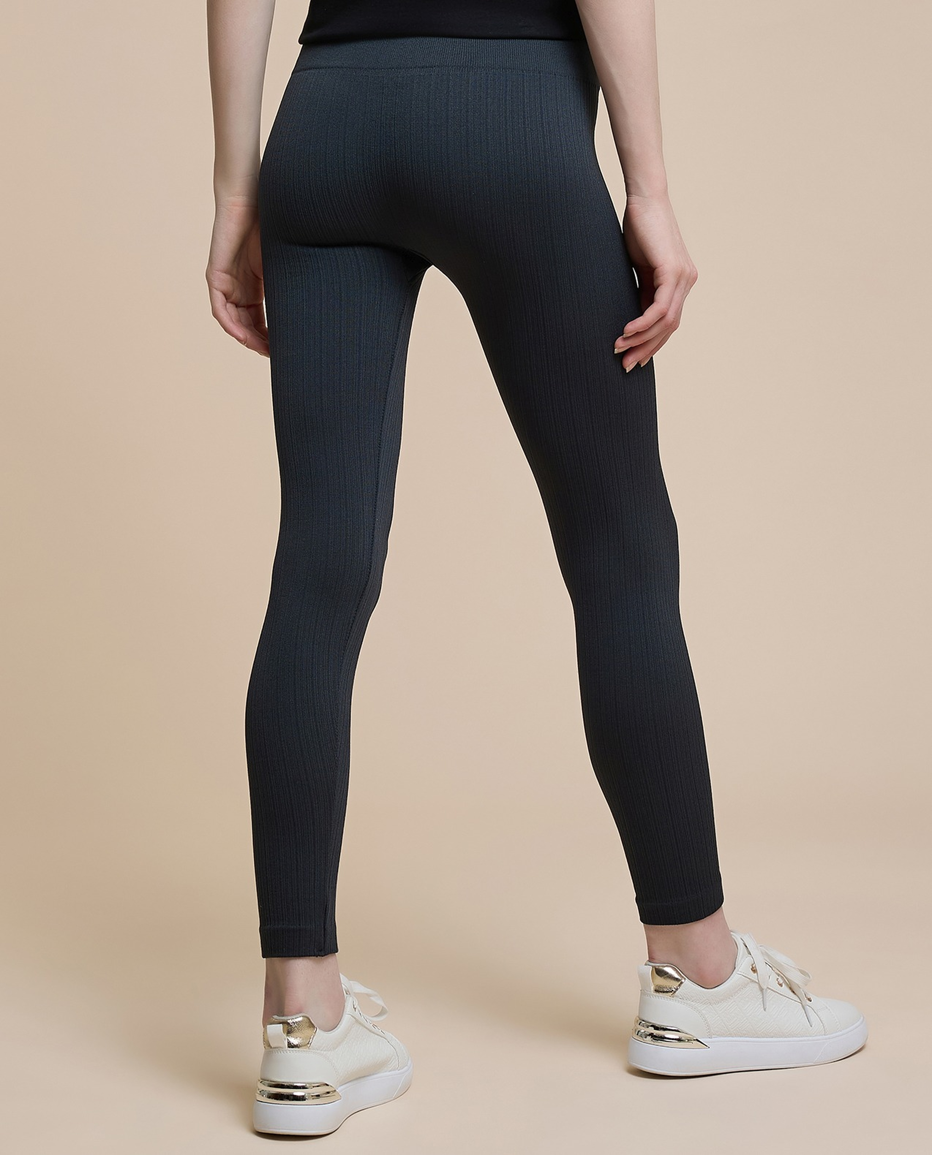 Solid Leggings with Elastic Waist
