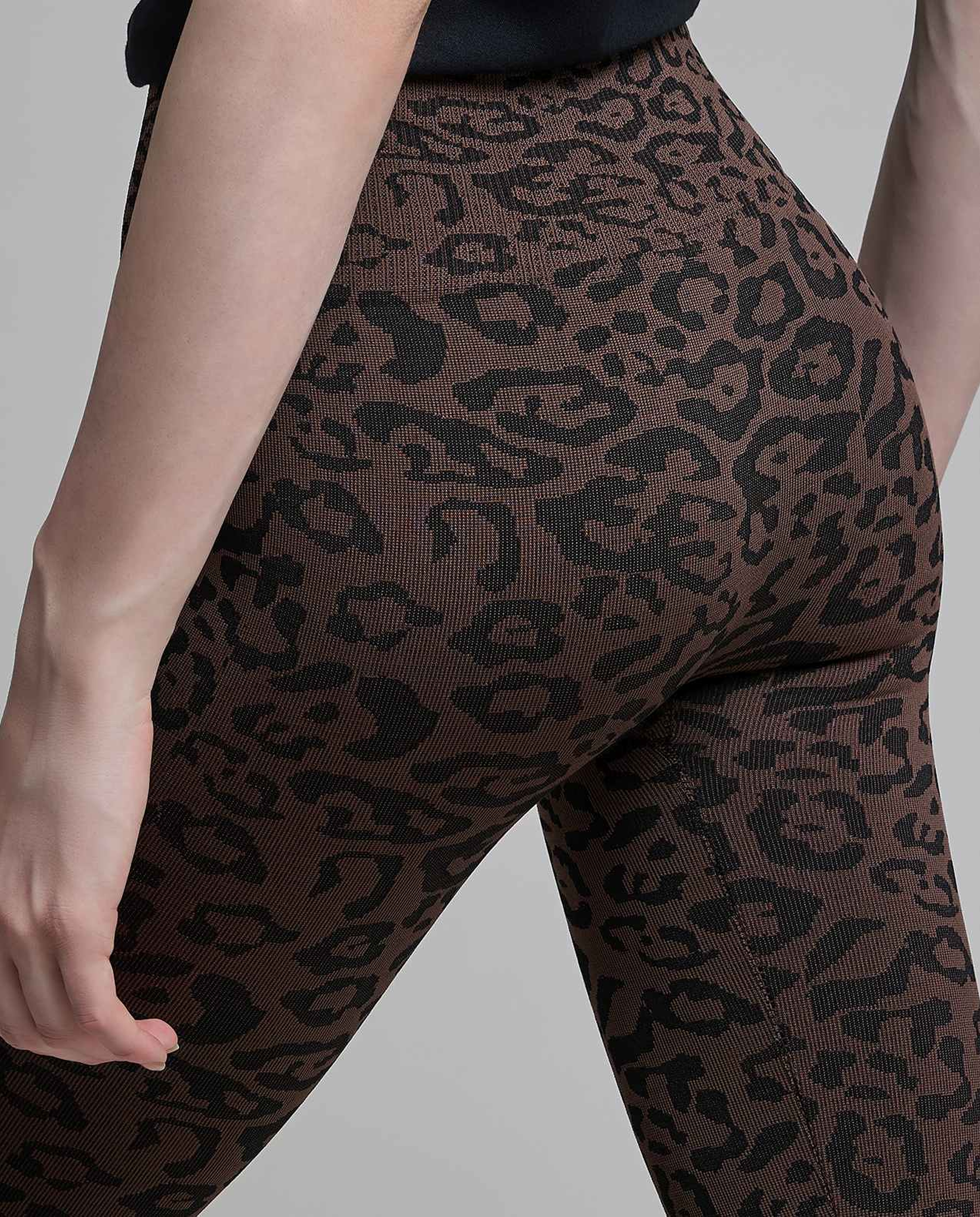 Animal Patterned Leggings with Elastic Waist