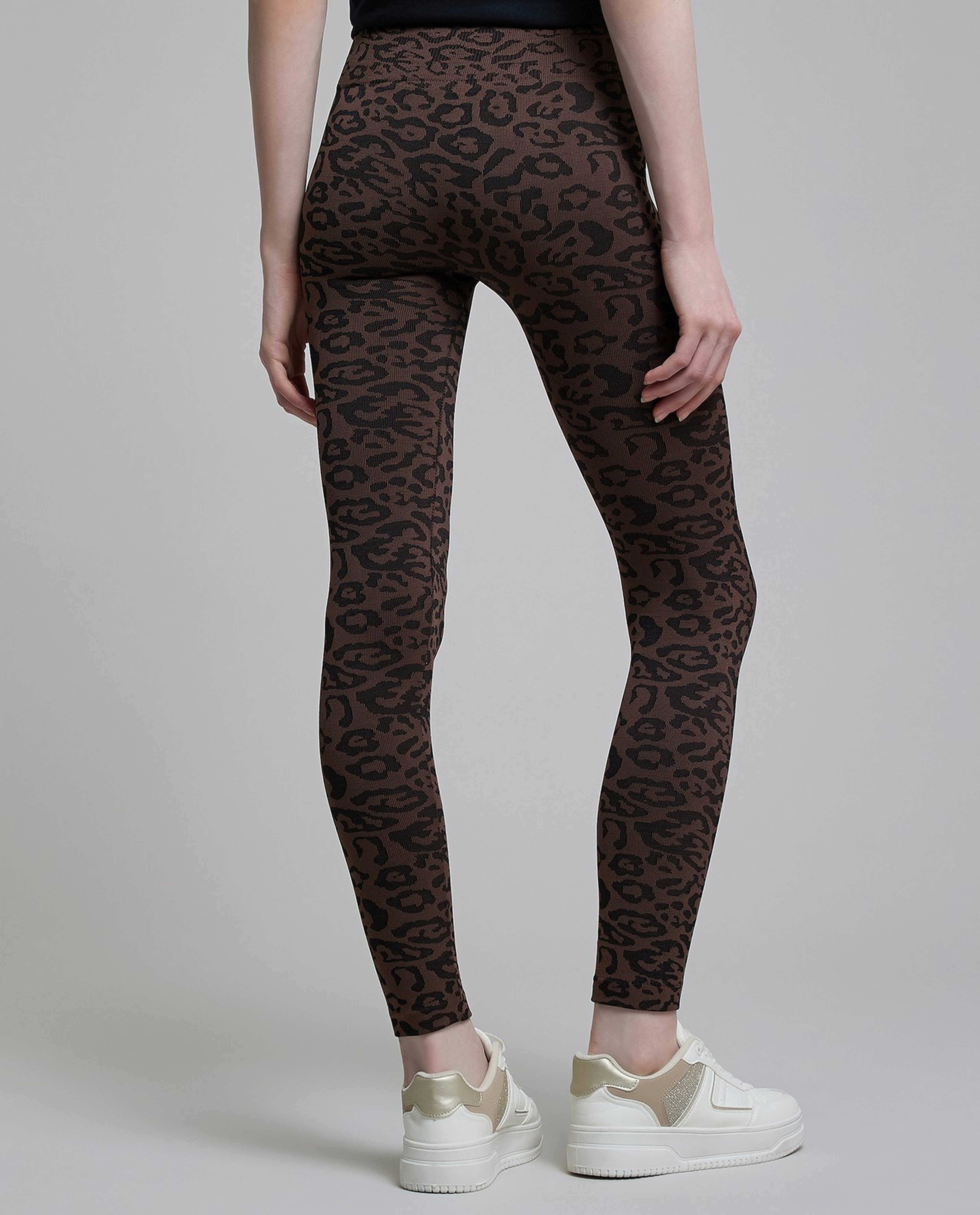 Animal Patterned Leggings with Elastic Waist