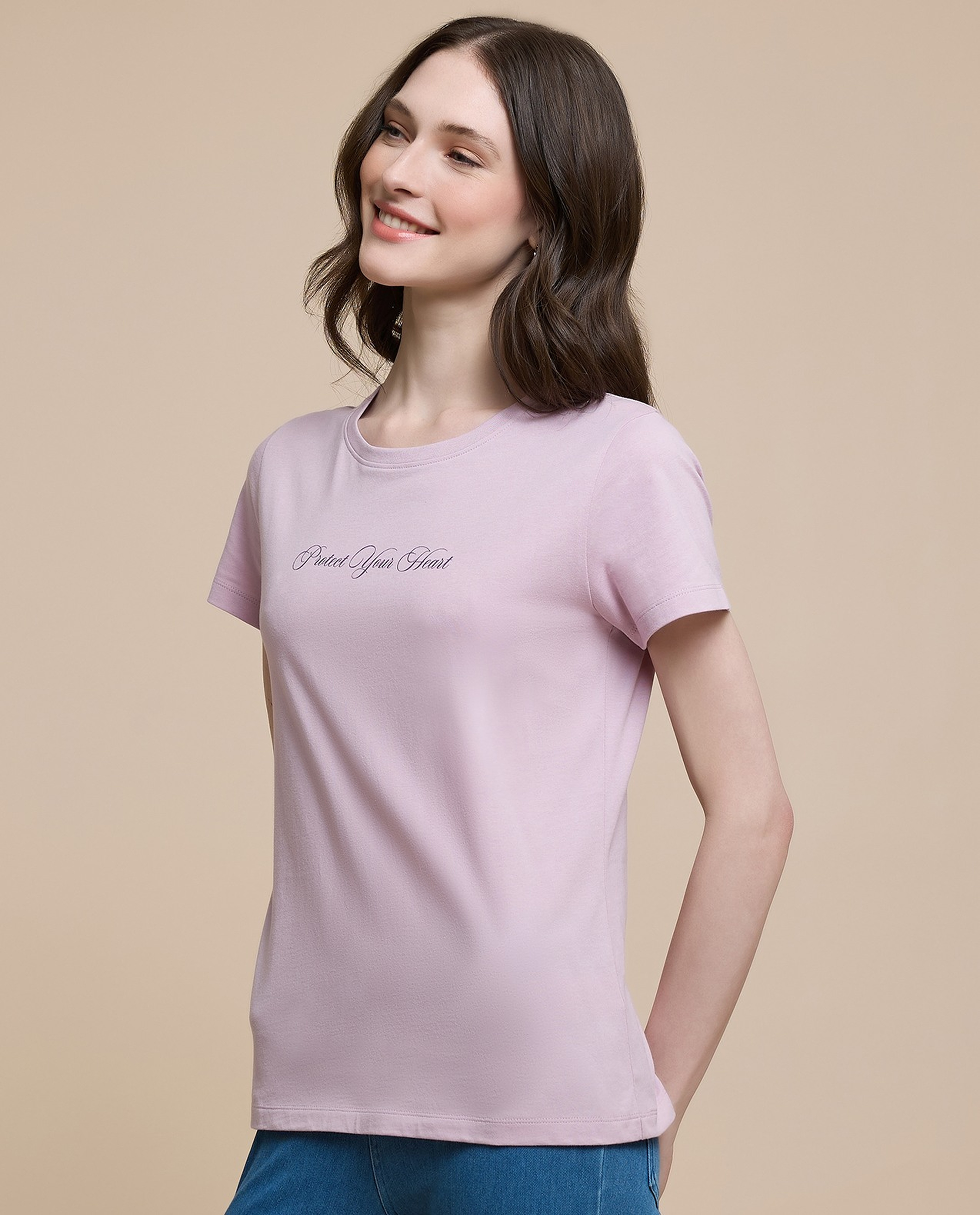 Printed T-Shirt with Crew Neck and Short Sleeves