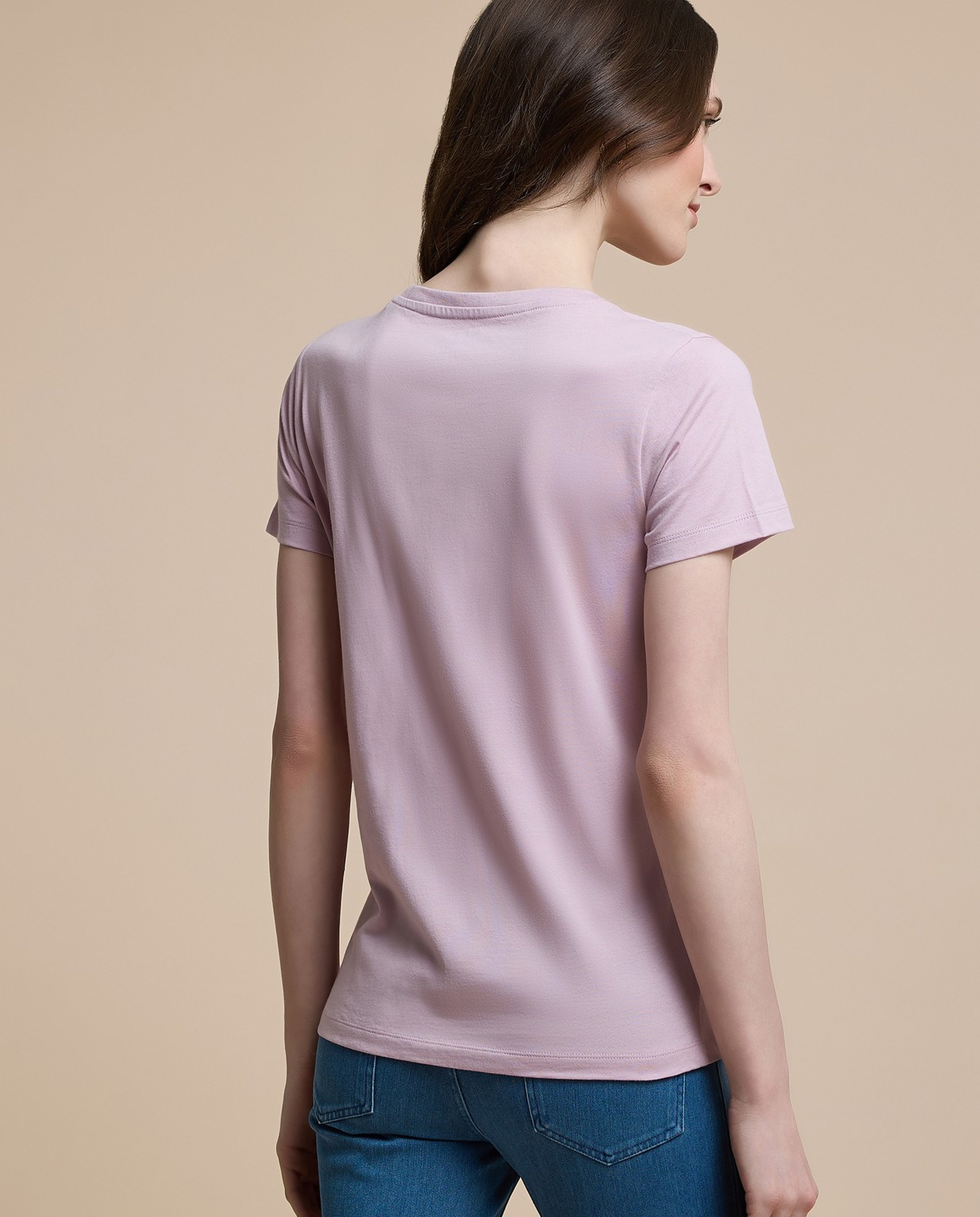 Printed T-Shirt with Crew Neck and Short Sleeves