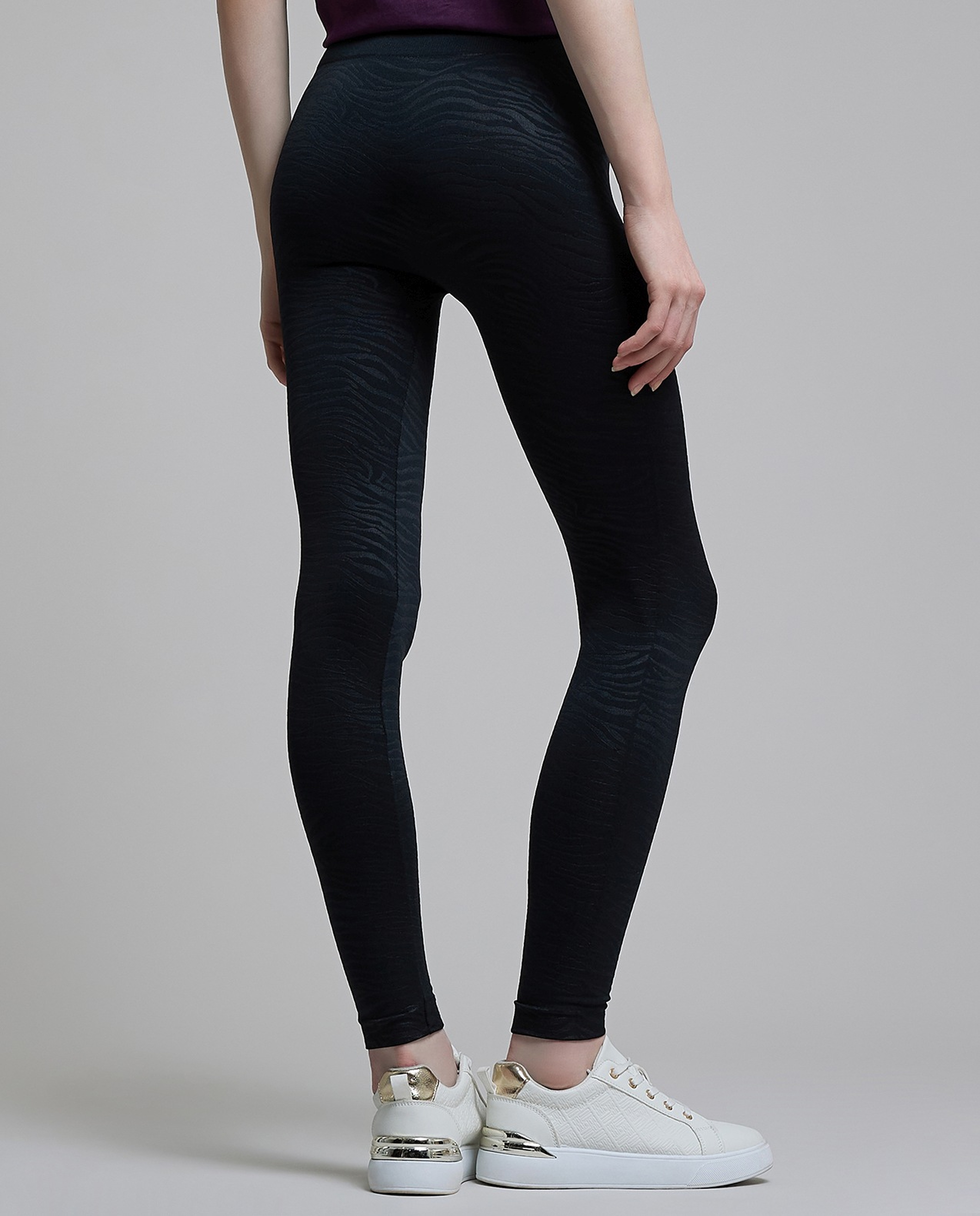 Animal Patterned Leggings with Elastic Waist