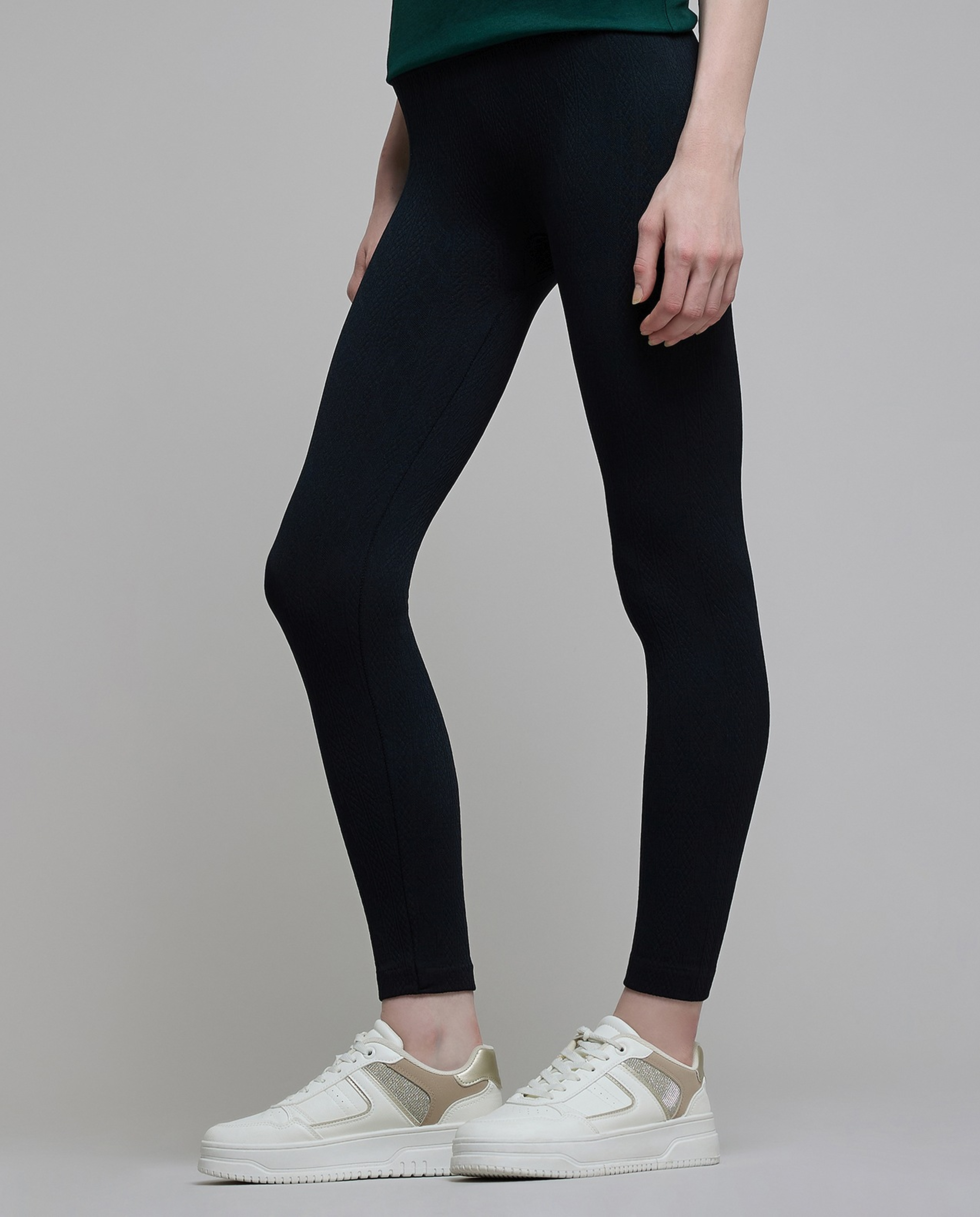 Solid Leggings with Elastic Waist