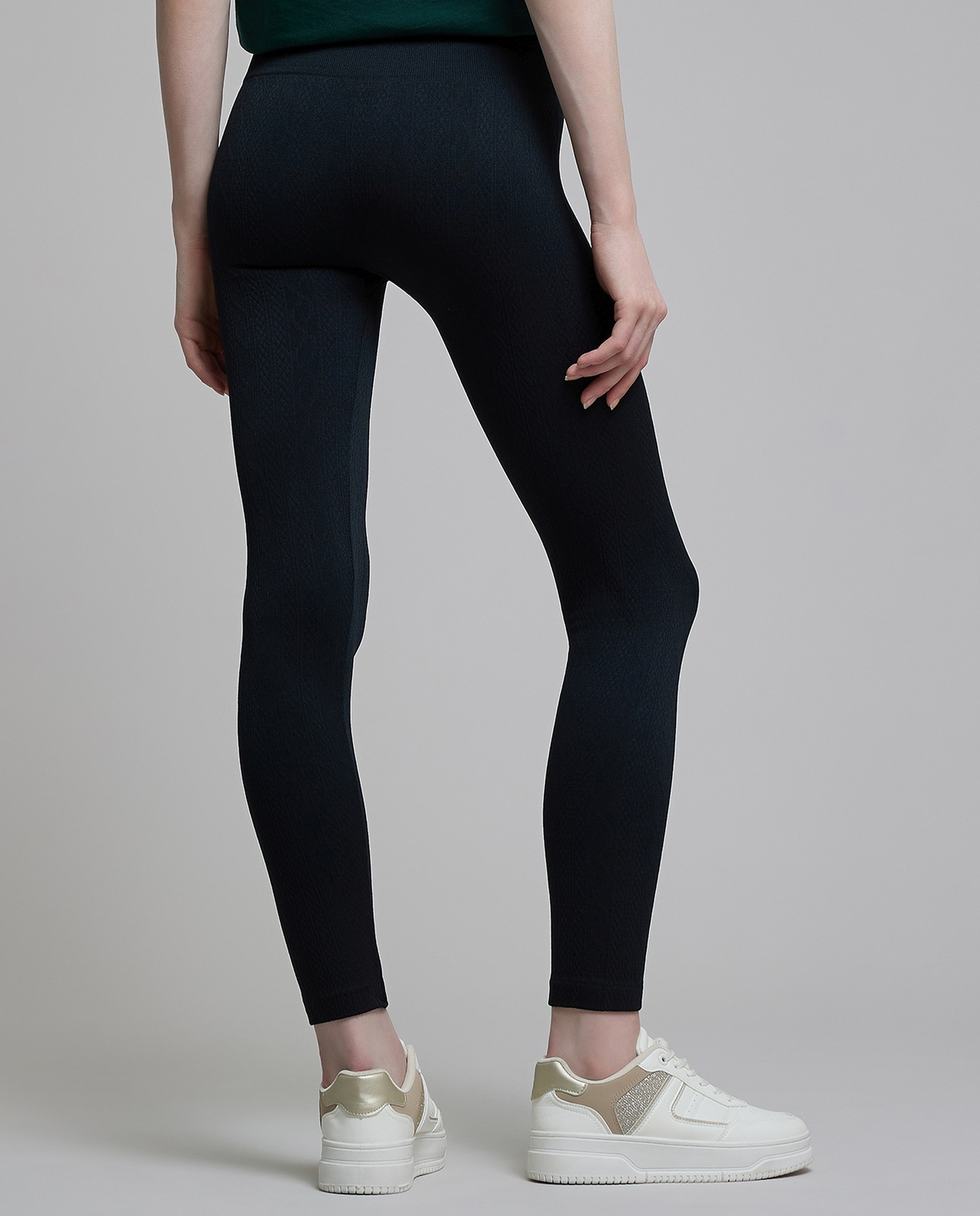 Solid Leggings with Elastic Waist