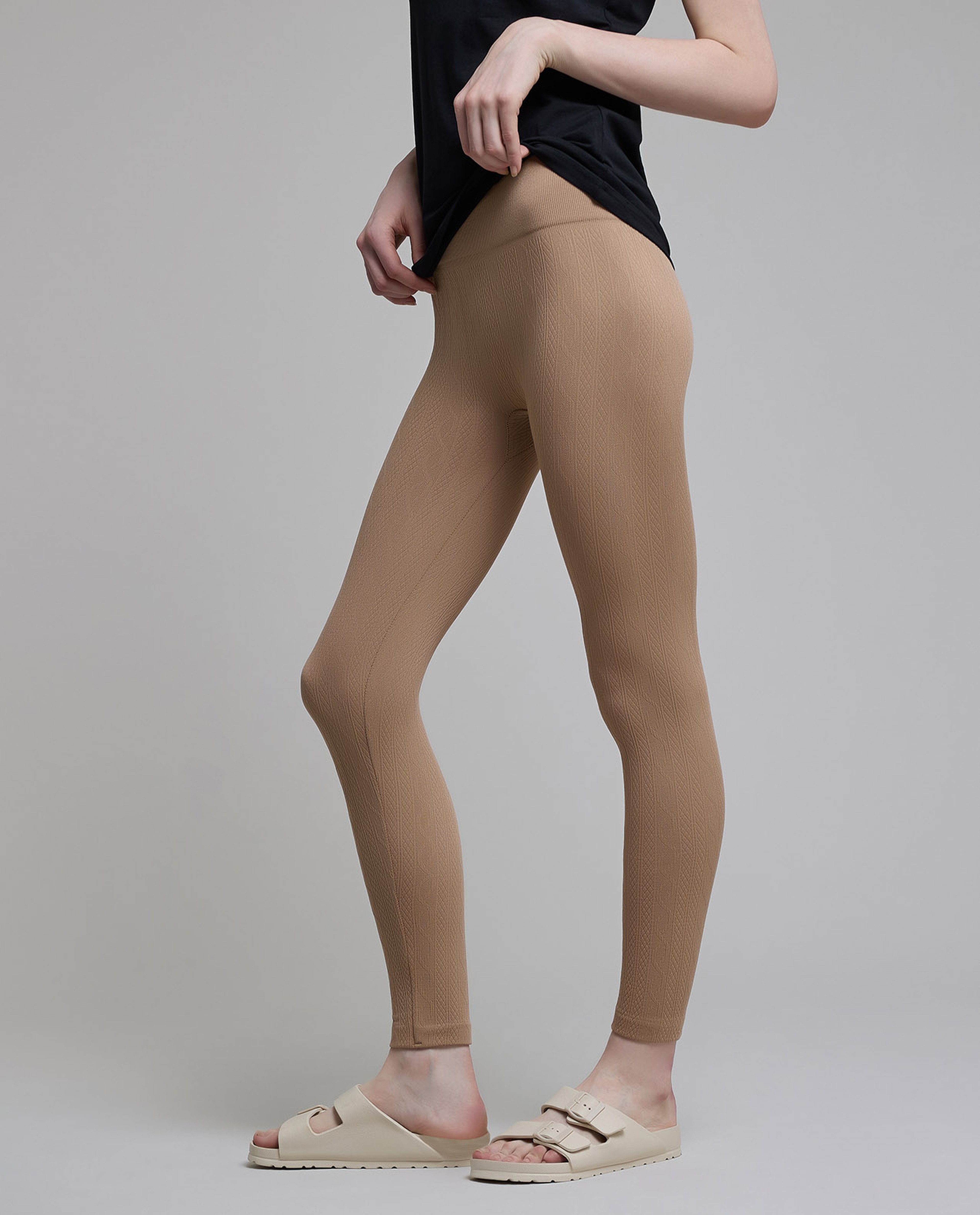 Solid Leggings with Elastic Waist