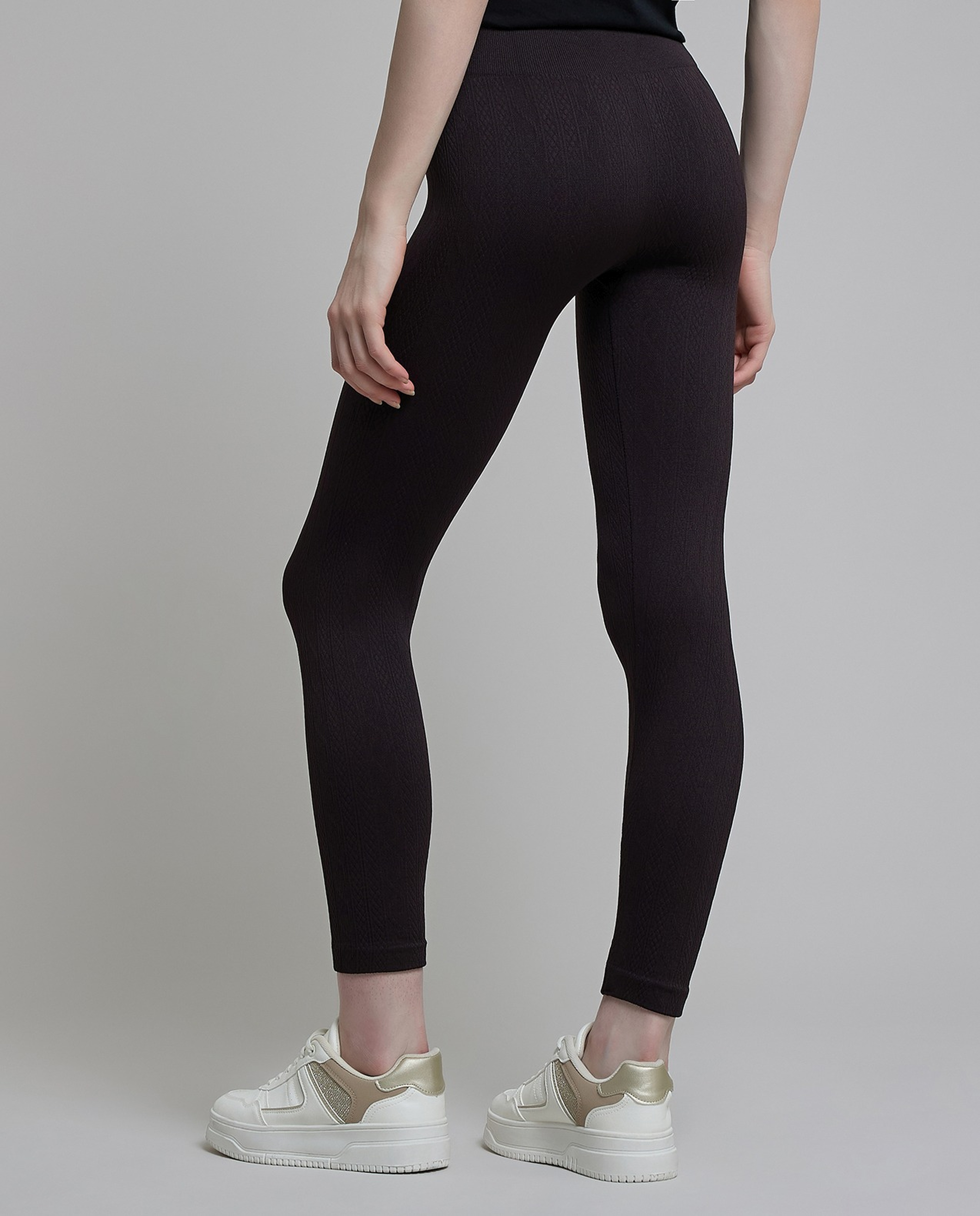 Solid Leggings with Elastic Waist