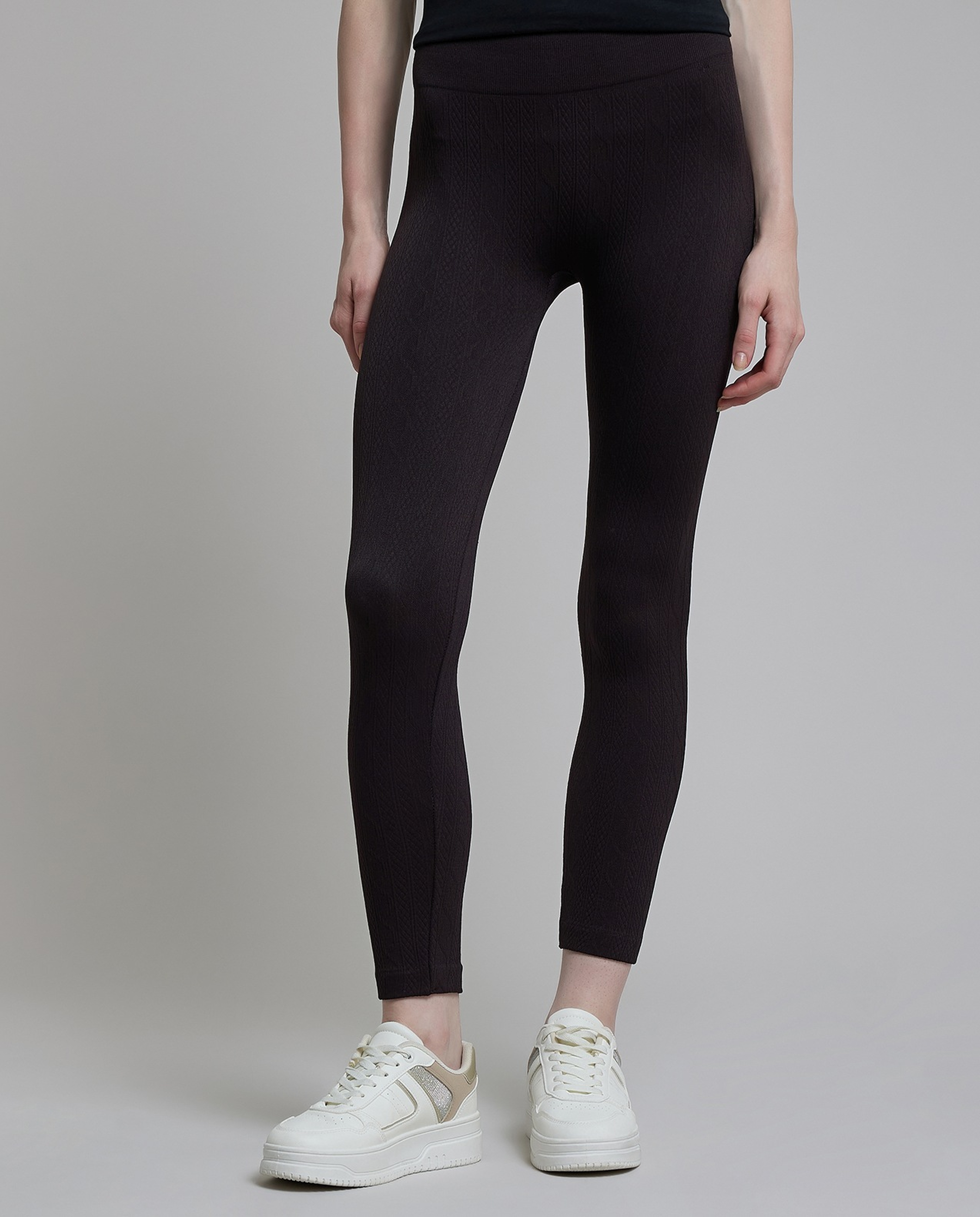Solid Leggings with Elastic Waist