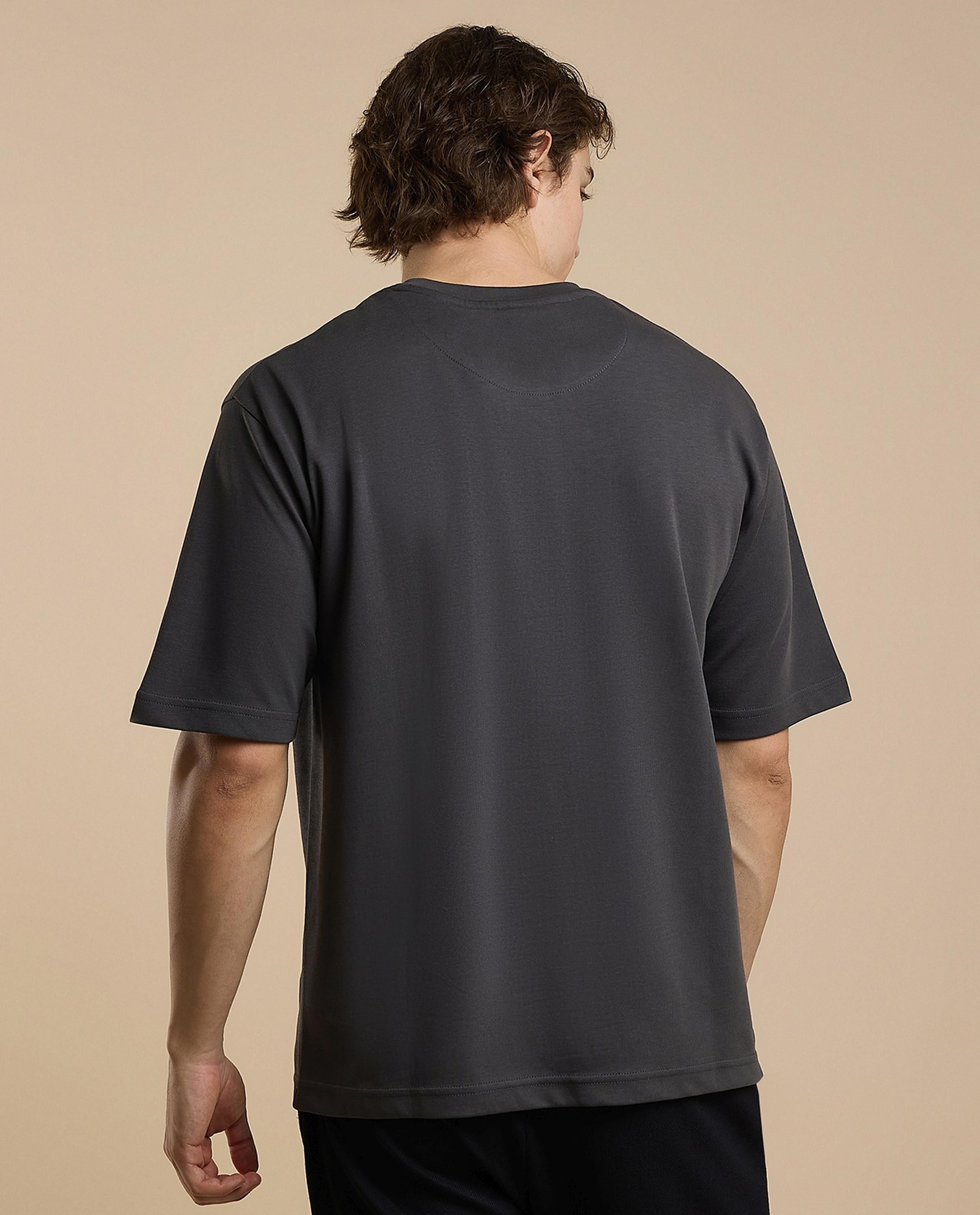 Solid T-Shirt with Crew Neck and Short Sleeves