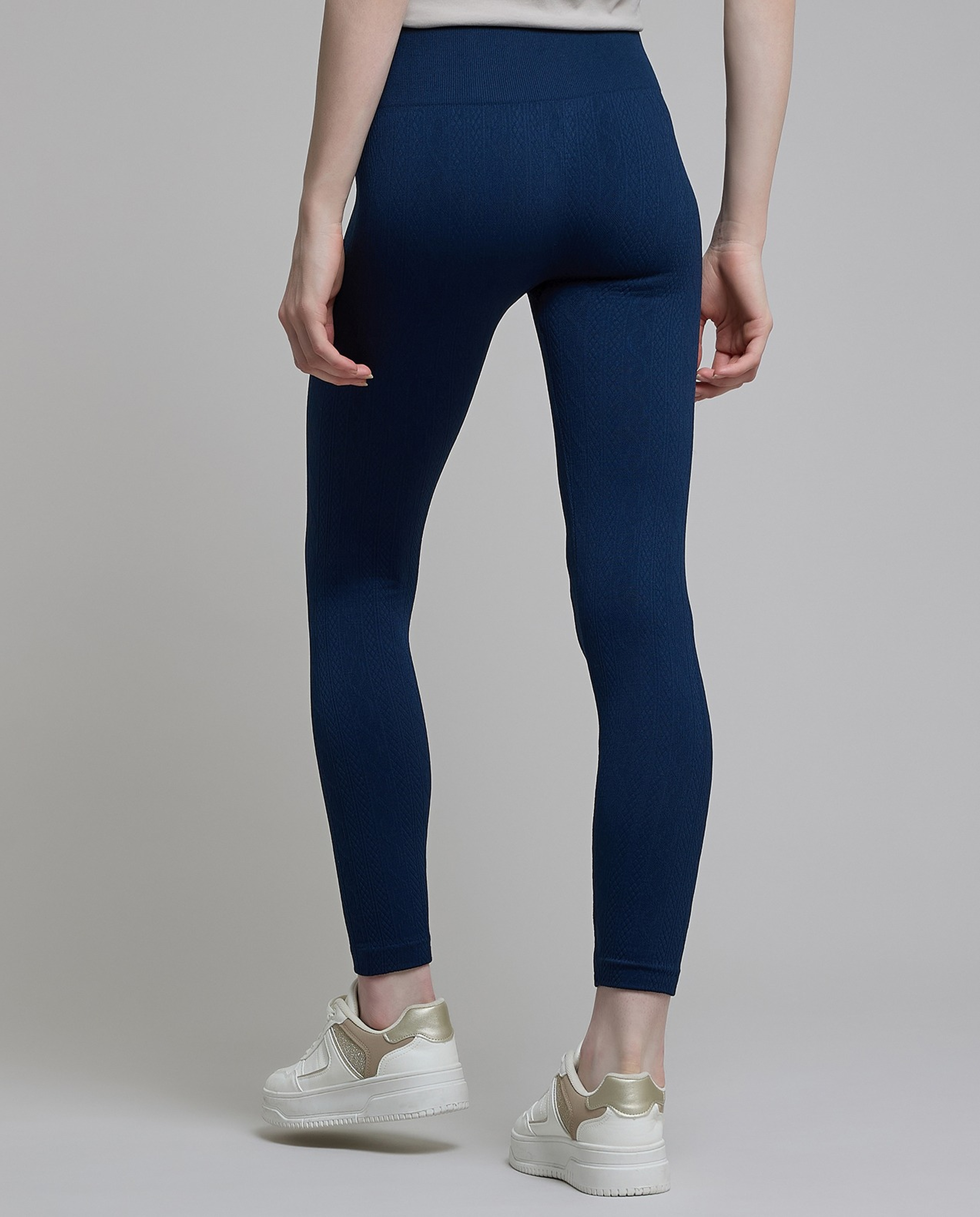 Solid Leggings with Elastic Waist