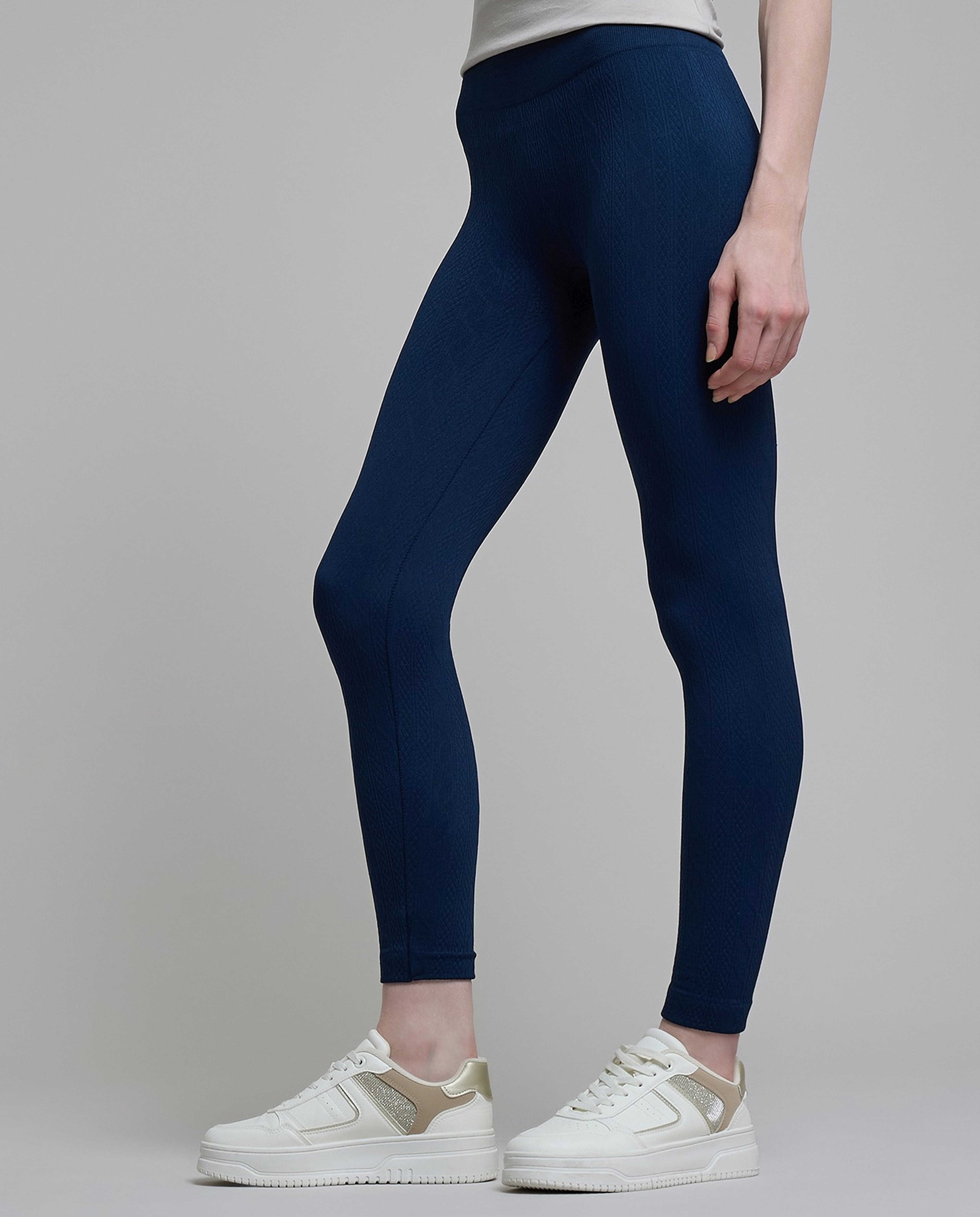 Solid Leggings with Elastic Waist