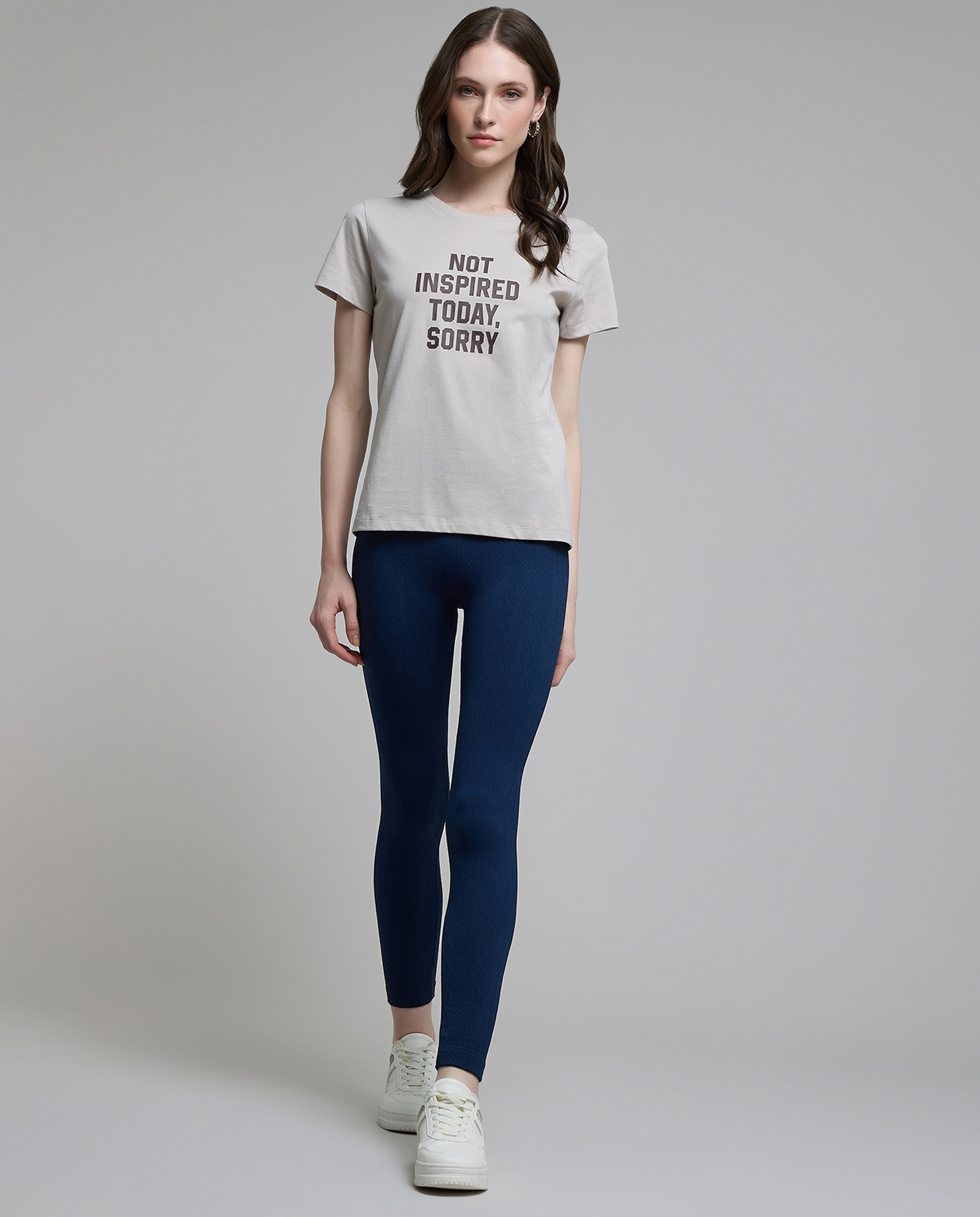 Solid Leggings with Elastic Waist