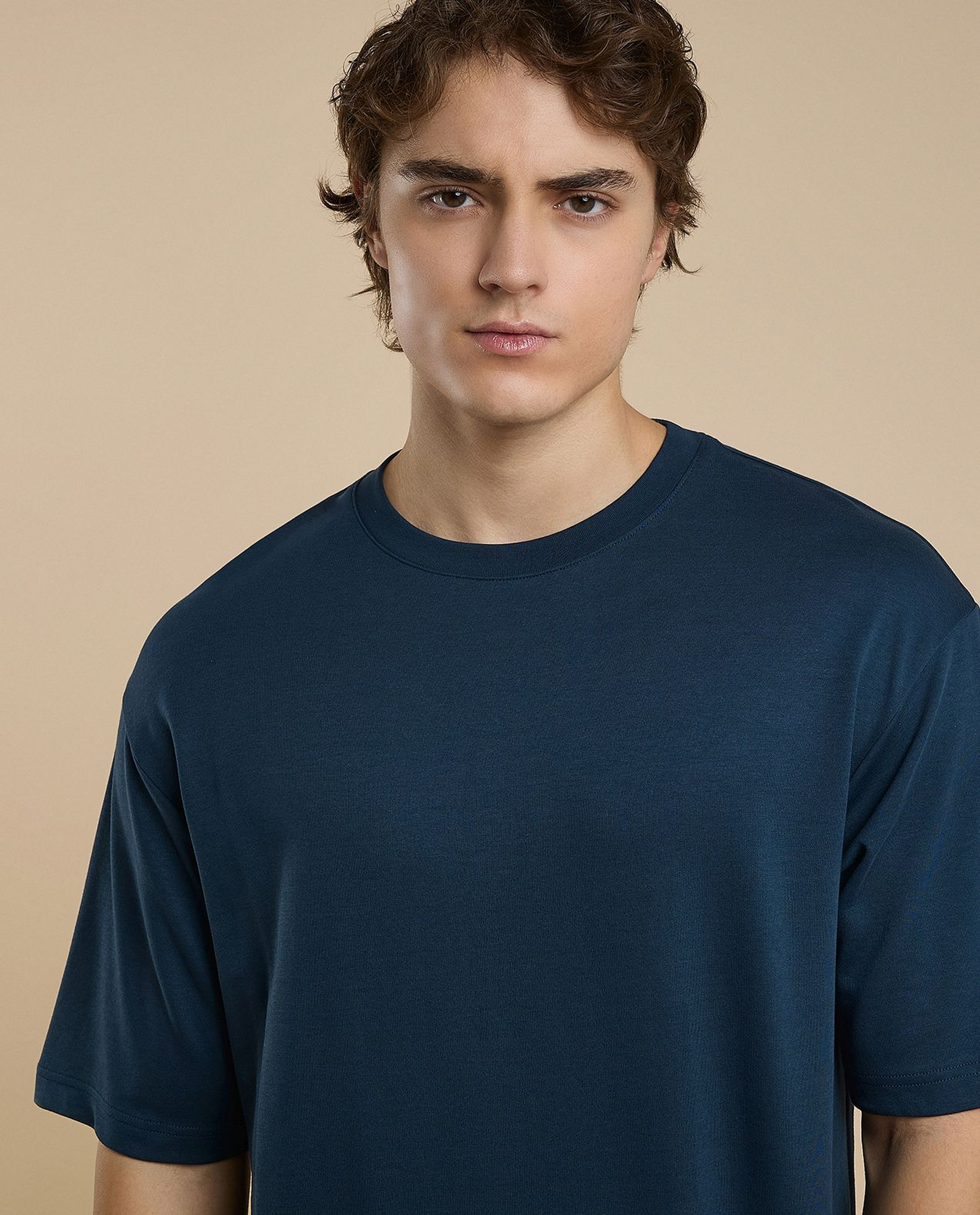 Solid T-Shirt with Crew Neck and Short Sleeves