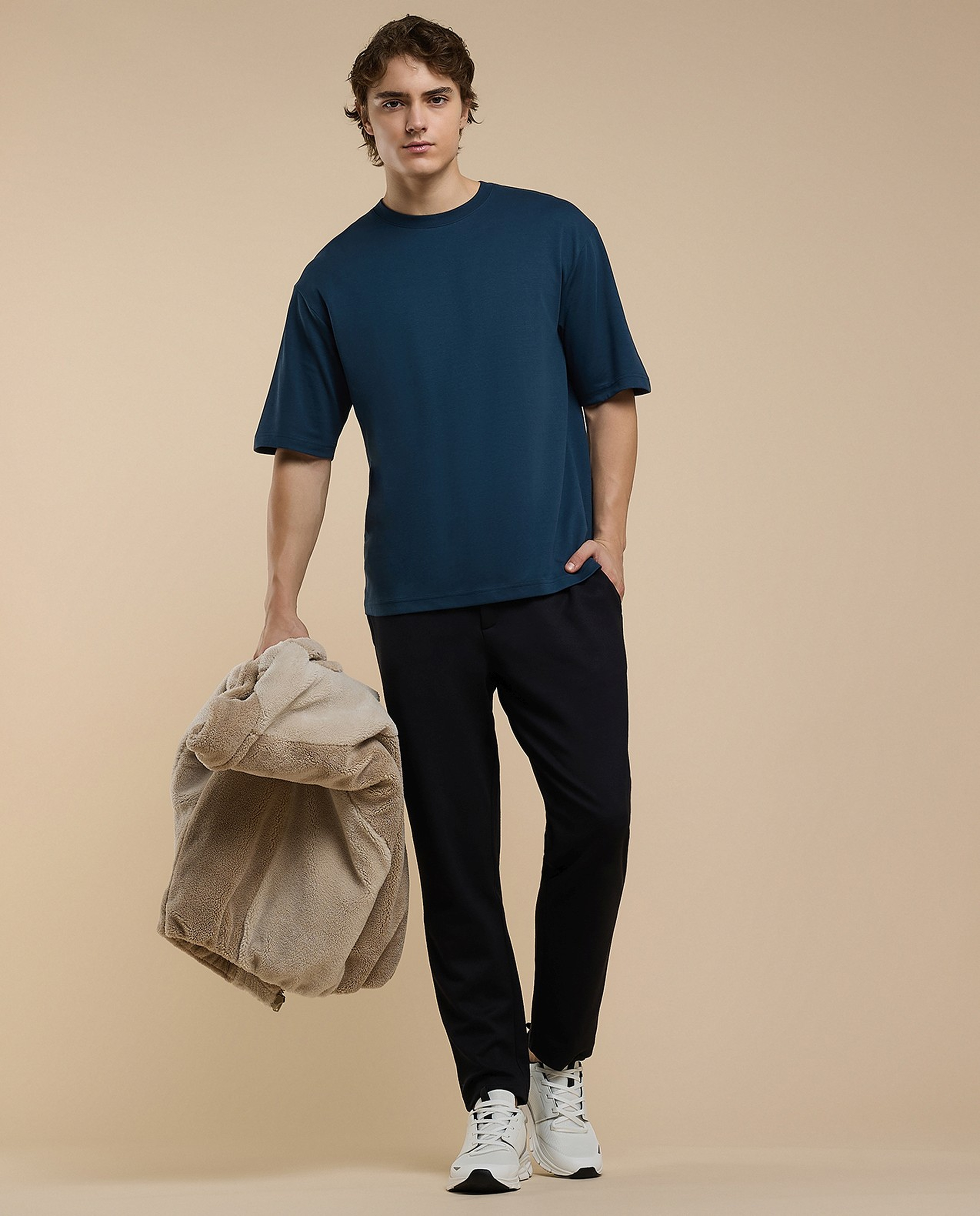 Solid T-Shirt with Crew Neck and Short Sleeves