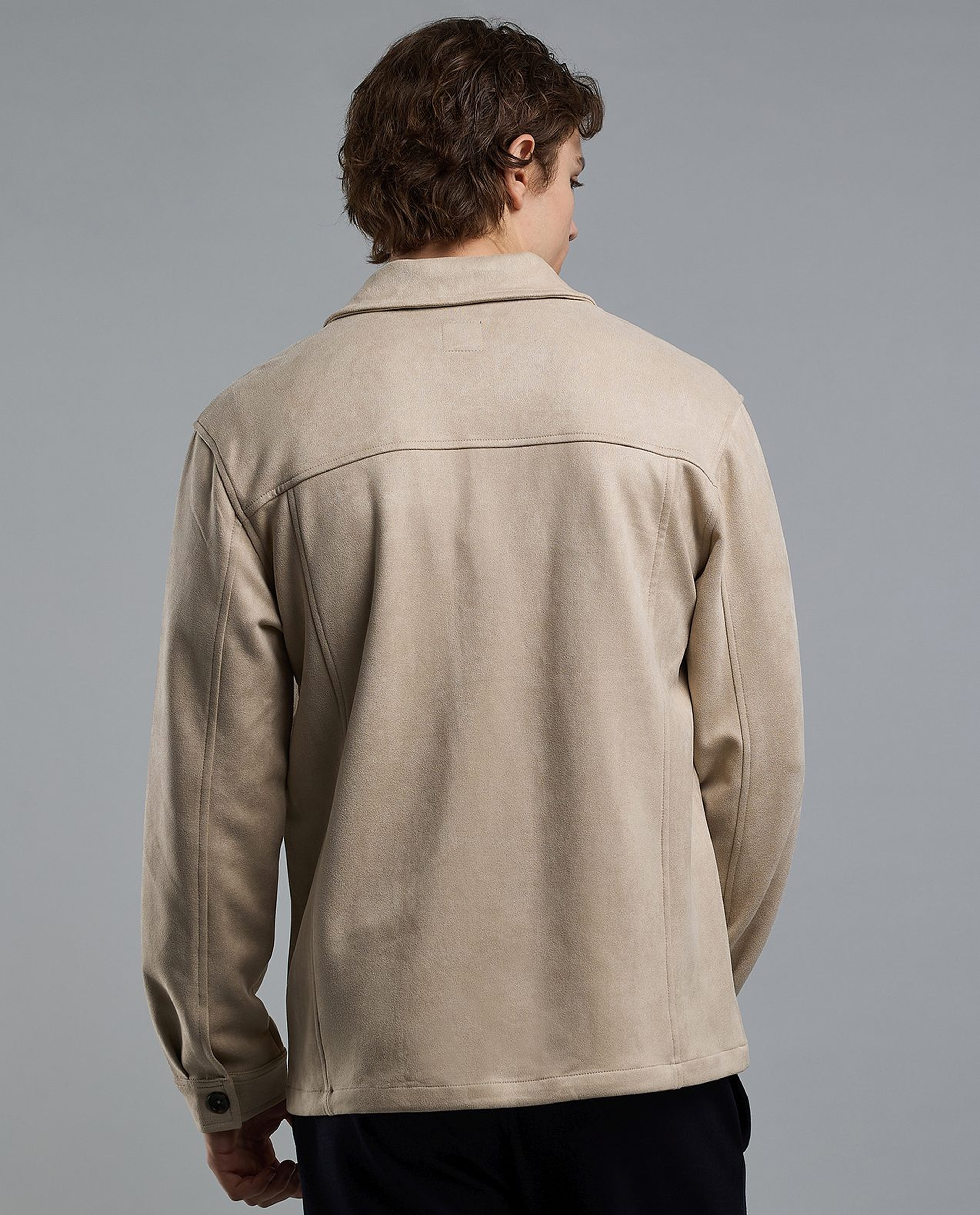Solid Jacket with Button Closure