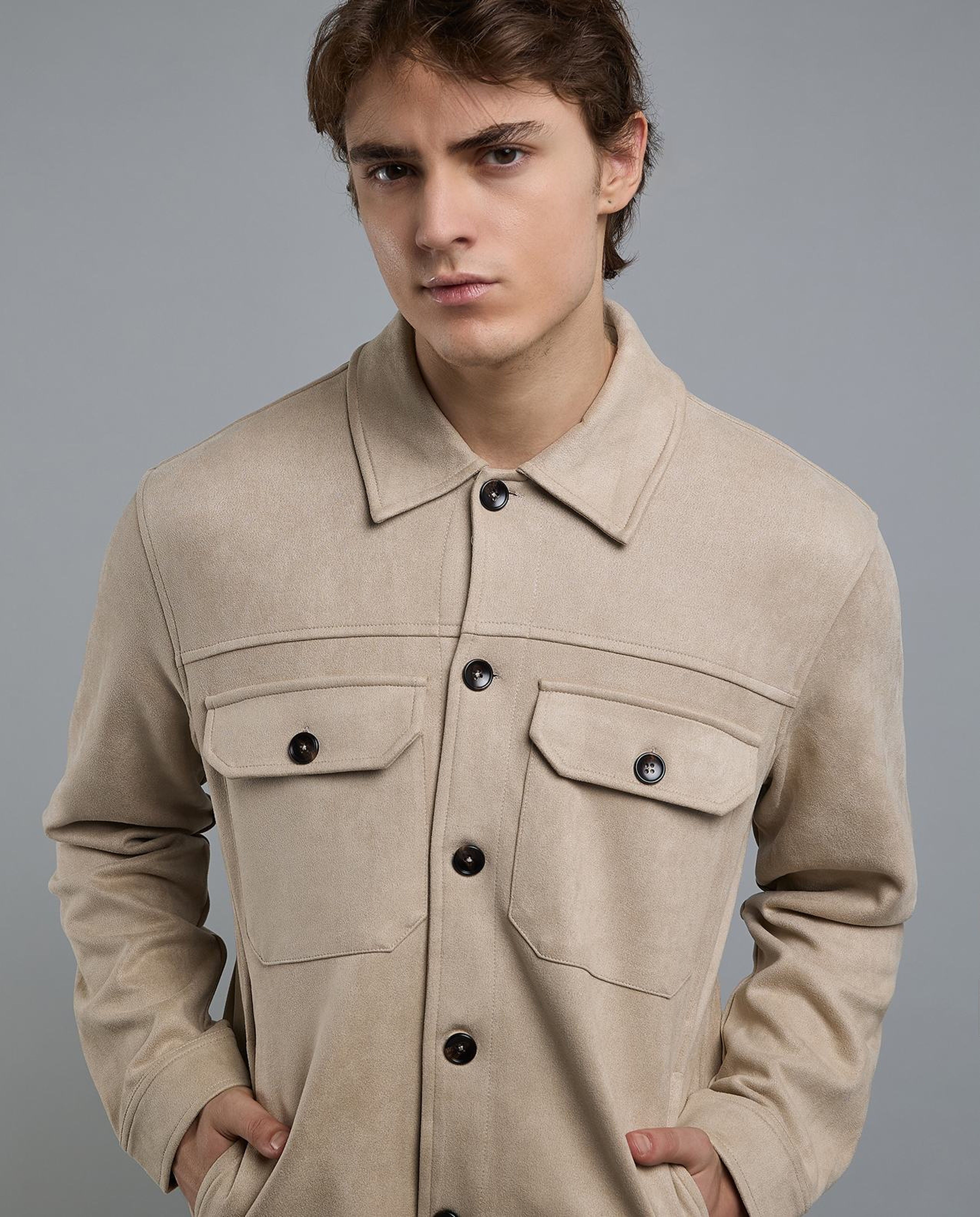 Solid Jacket with Button Closure