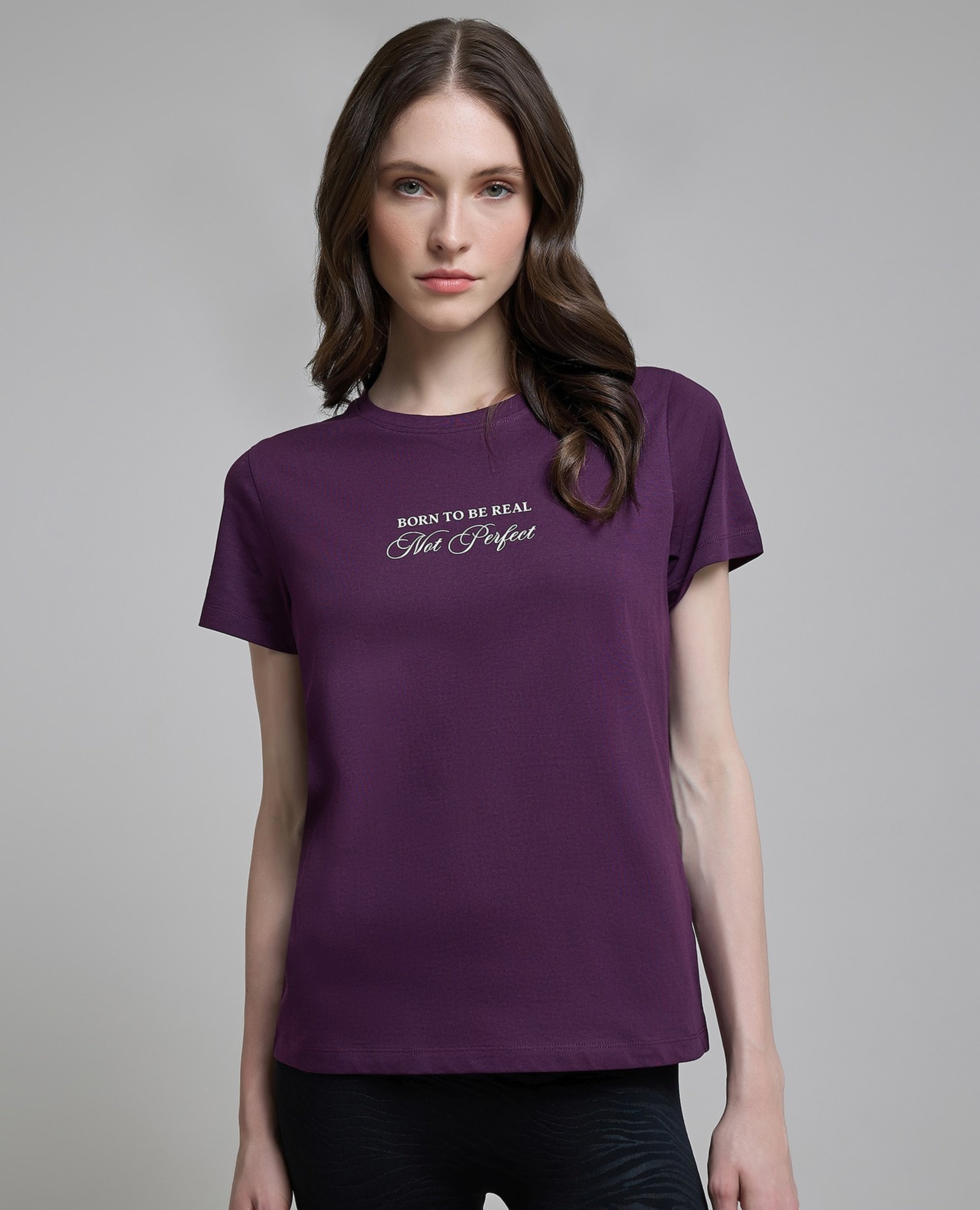 Typography Print T-Shirt with Crew Neck and Short Sleeves