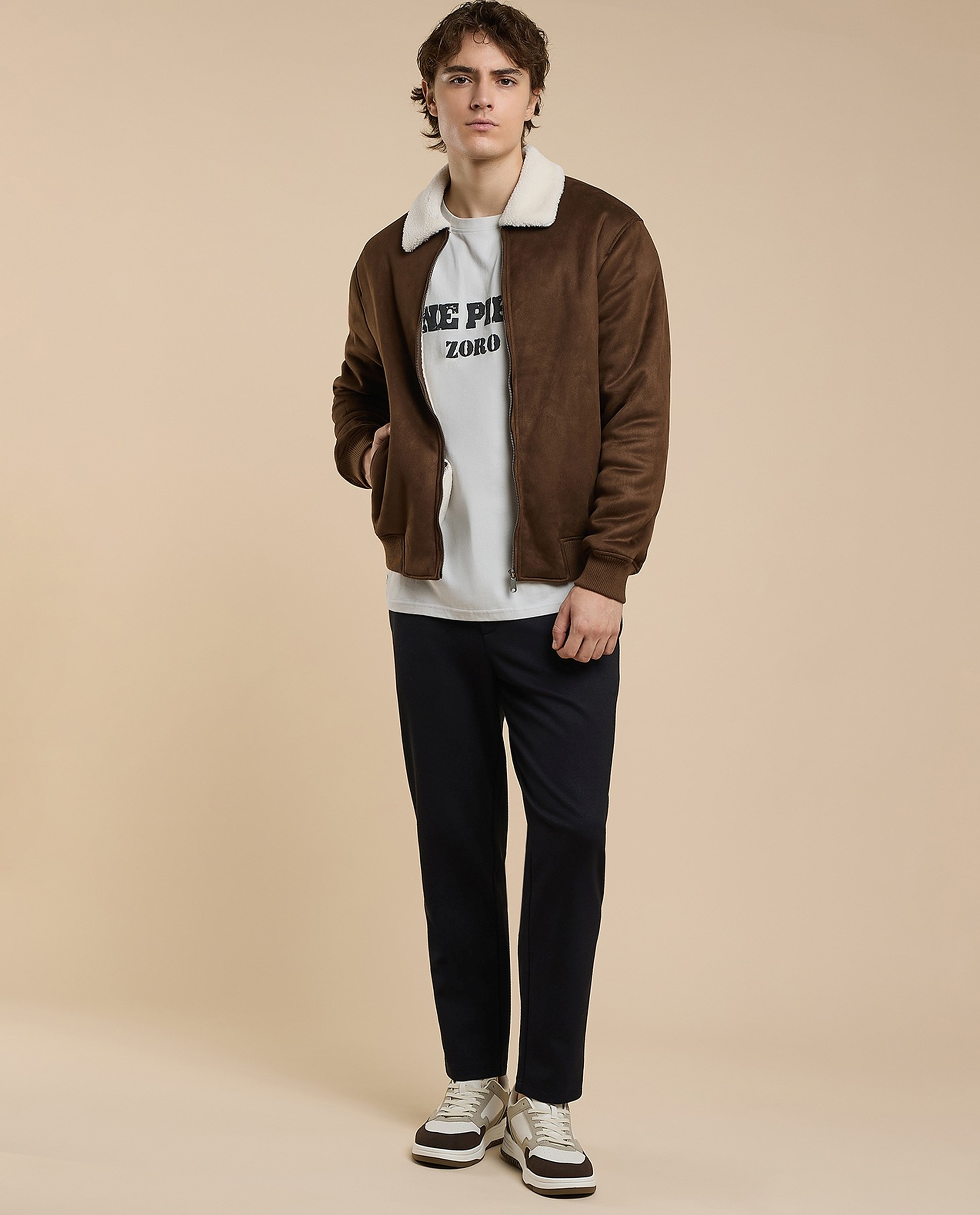 Solid Jacket with Zipper Closure