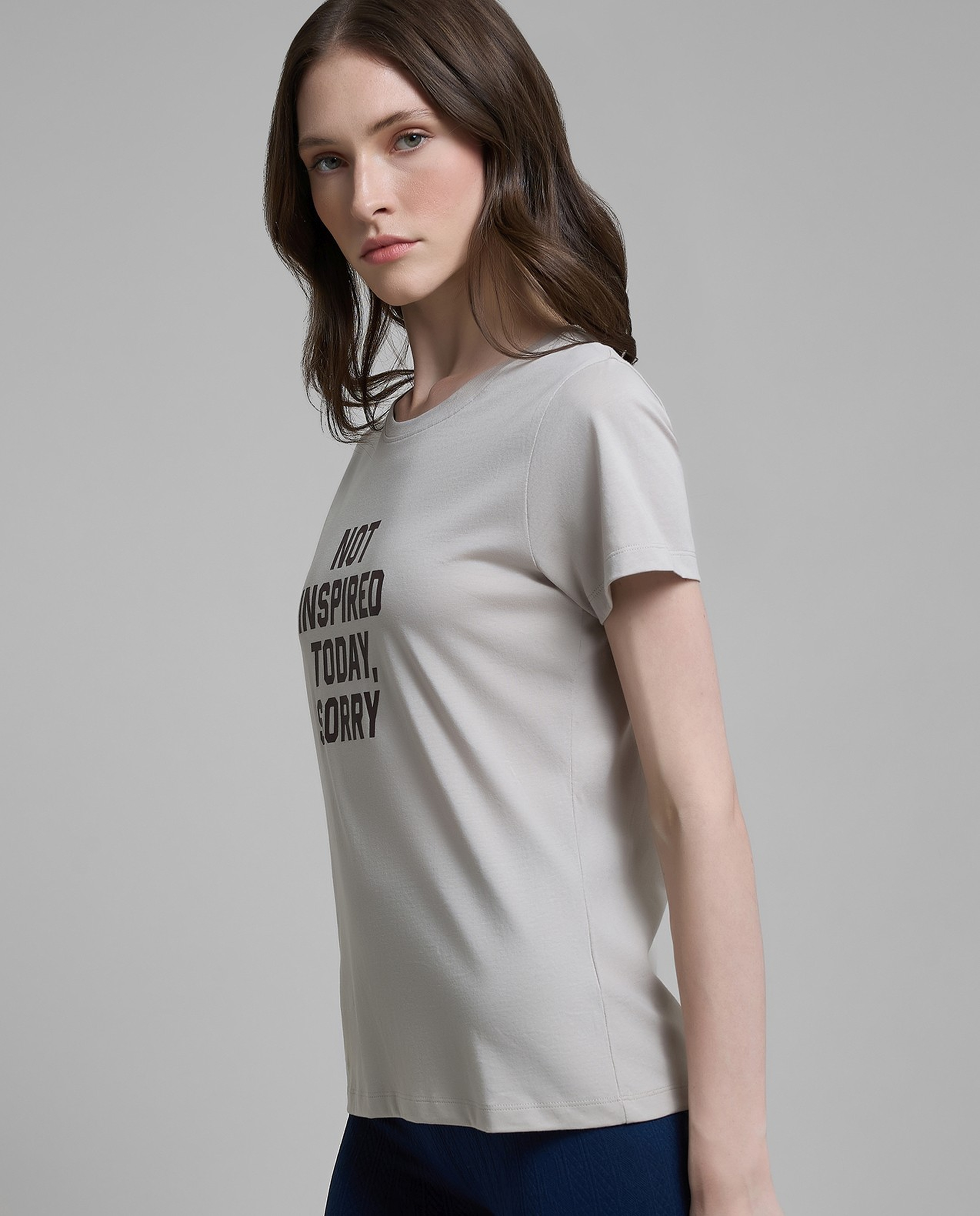 Typography Print T-Shirt with Crew Neck and Short Sleeves