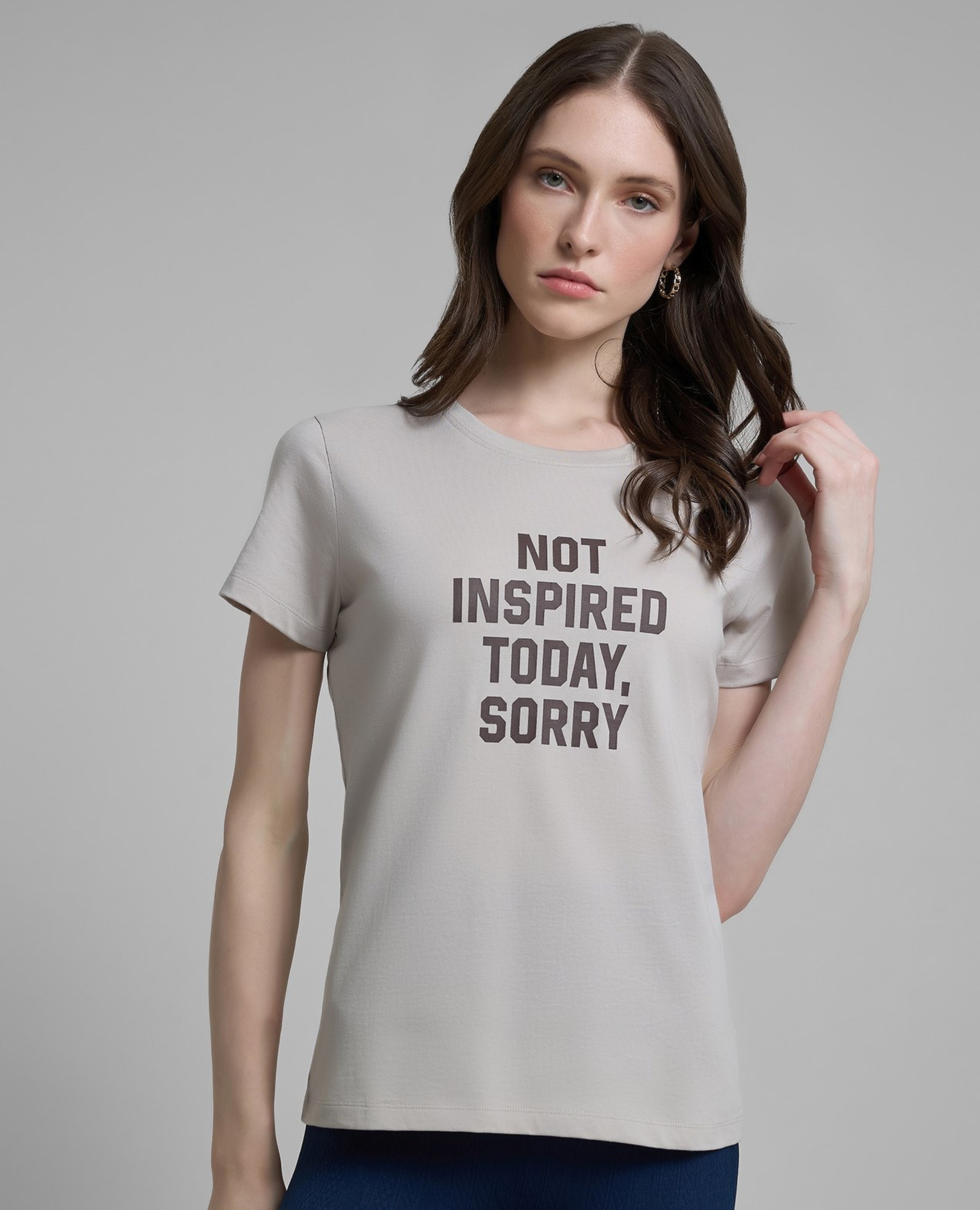 Typography Print T-Shirt with Crew Neck and Short Sleeves