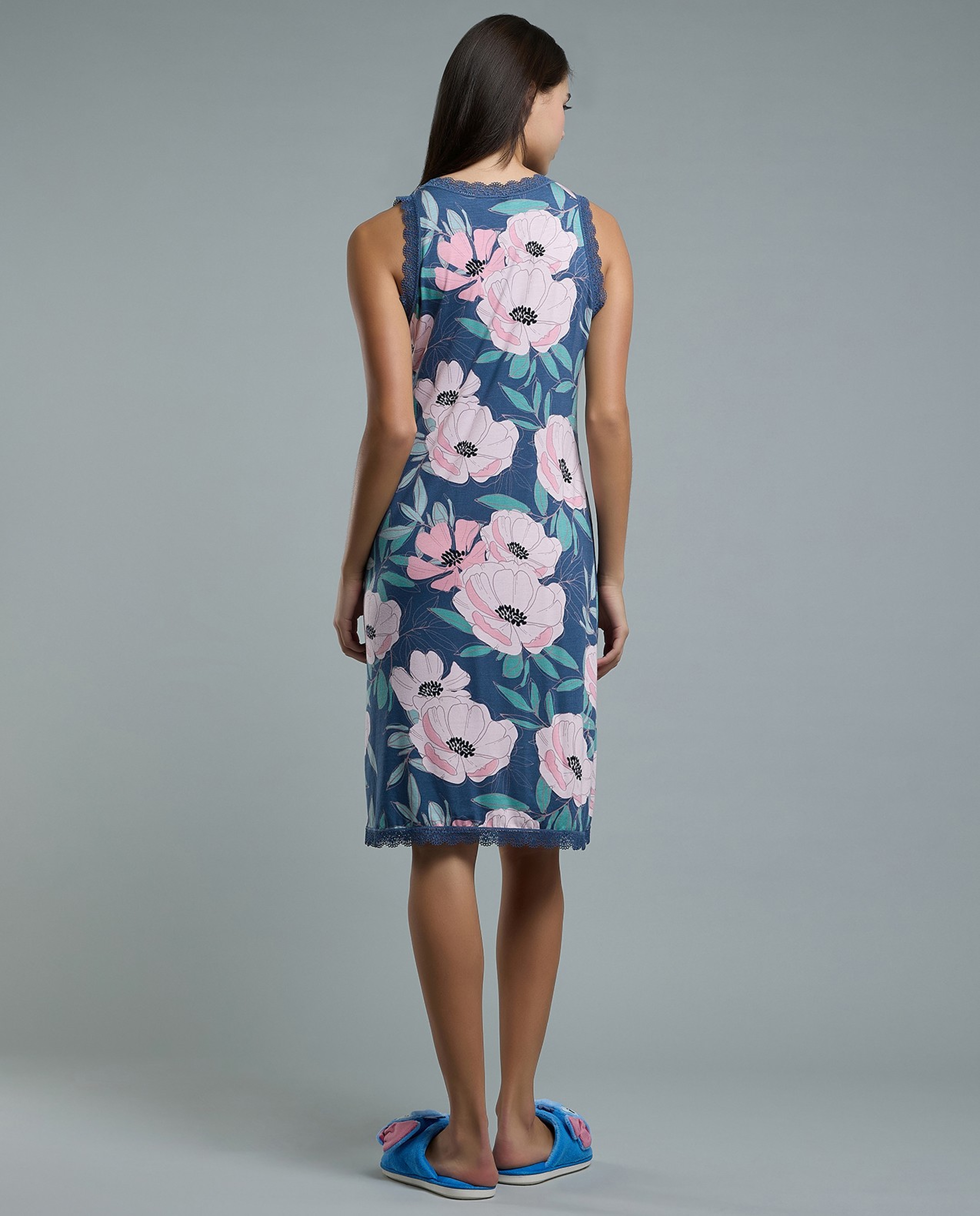 Floral Print Sleeveless Nightdress