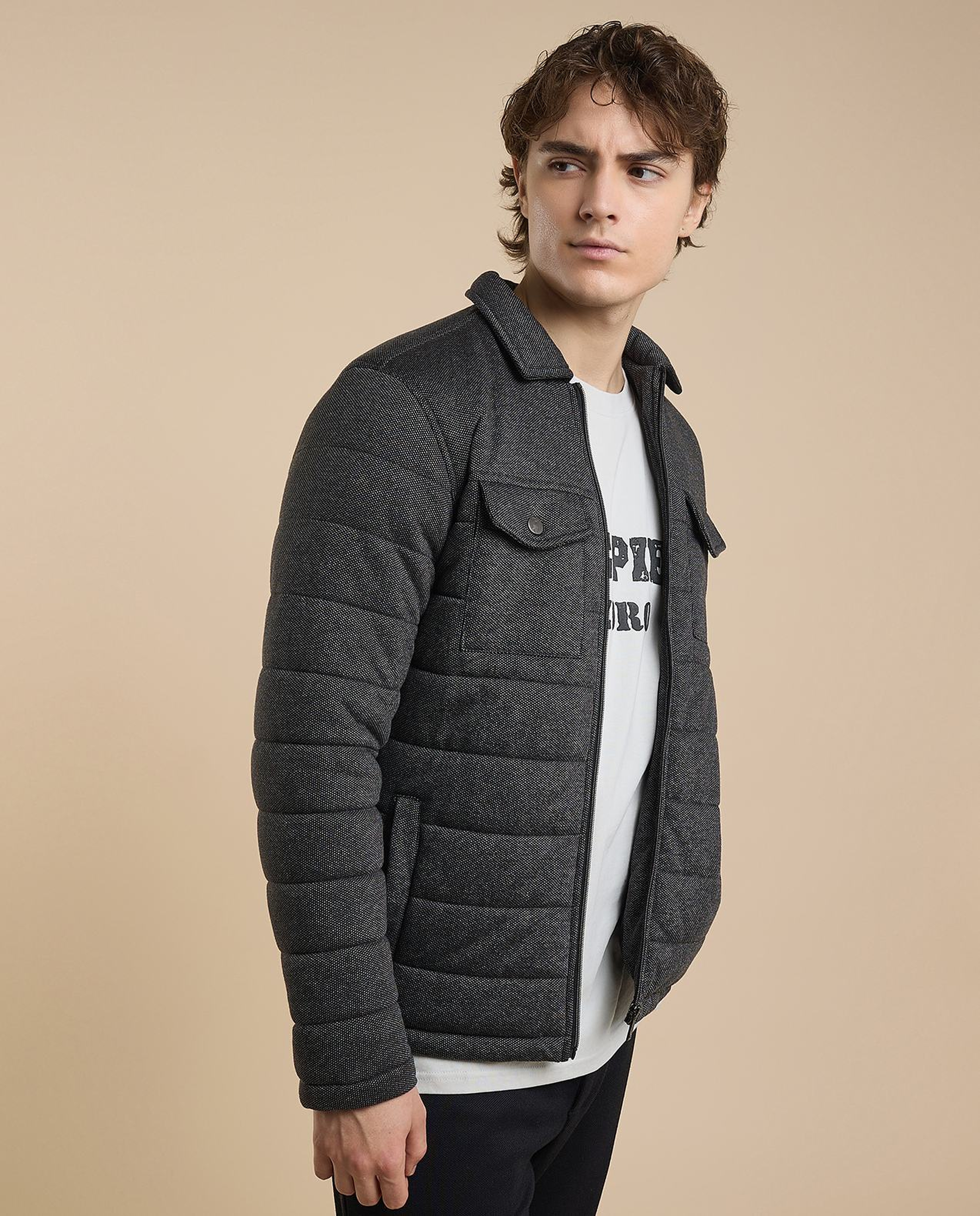 Quilted Jacket with Zipper Closure